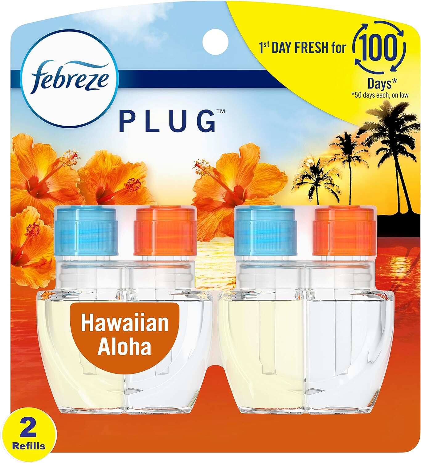 Febreze Odor-Fighting Fade Defy PLUG Air Freshener, Mountain, Ocean, Amber, (3) .87 fl. oz. Oil Refills