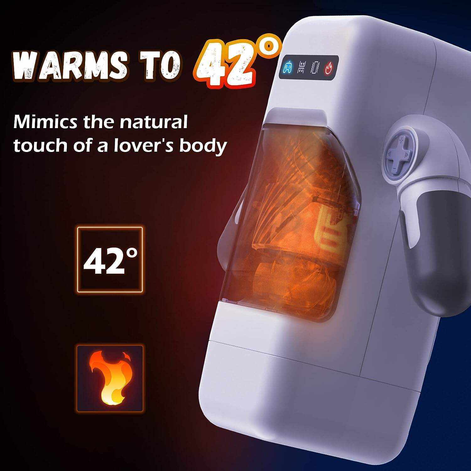 Automatic Male Masturbator, AMOVIBE Male Masturbators Cup with 10 Thrusting & Vibration Modes, Sex Toys for Men with Heating Function, Automatic Stroker with Phone Holder, Adult Sex Toys & Games