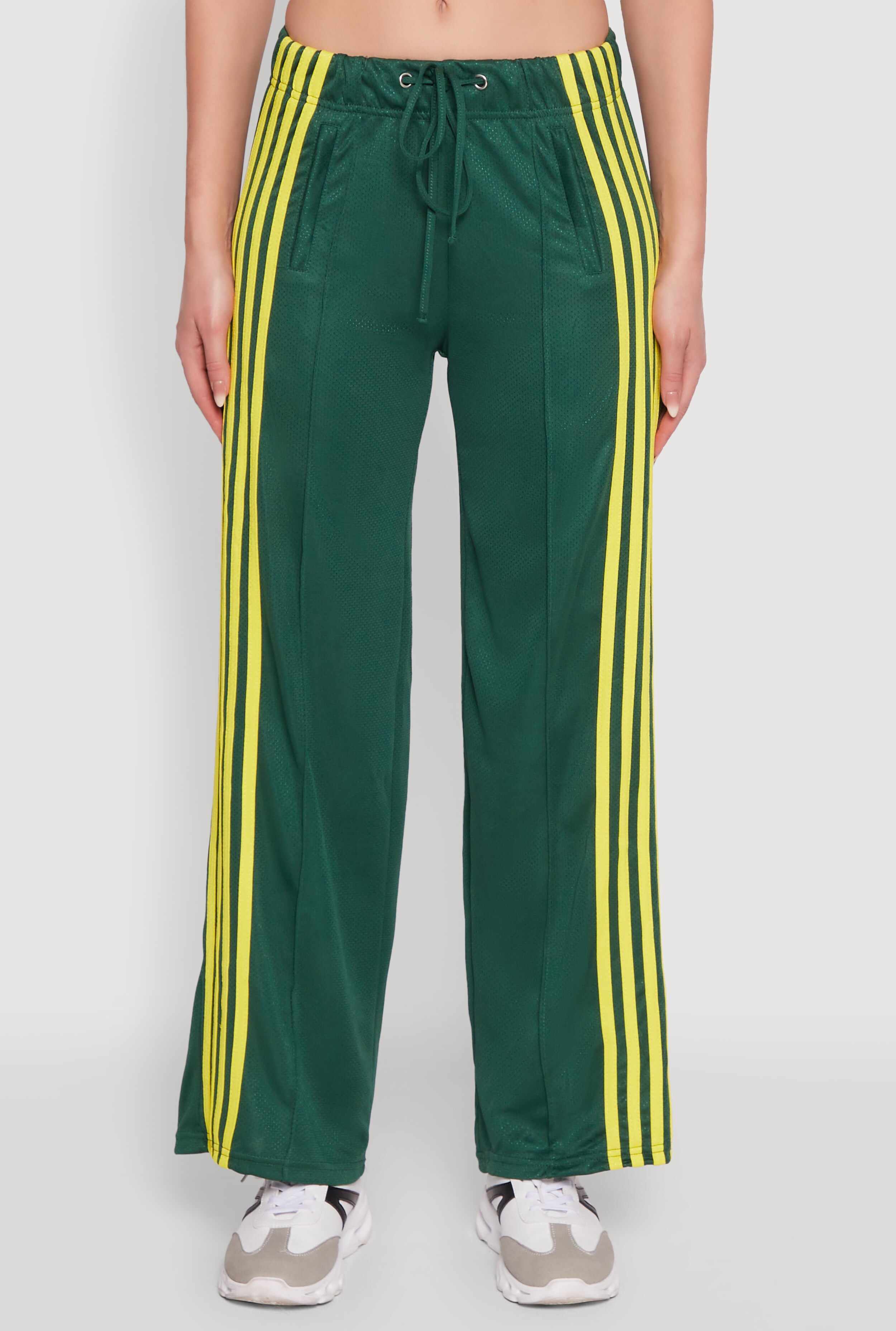 Side Striped High Waisted Wide Leg Active Pants