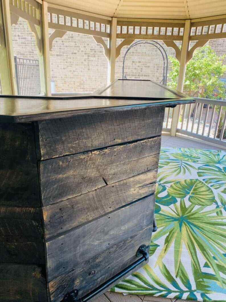L Diagonal Shaped Home Bar-Indoor or Outdoor Use-Wood Bar-Home Bar-Mancave Bar-Custom Bar-Indoor Bar-Outdoor Bar-