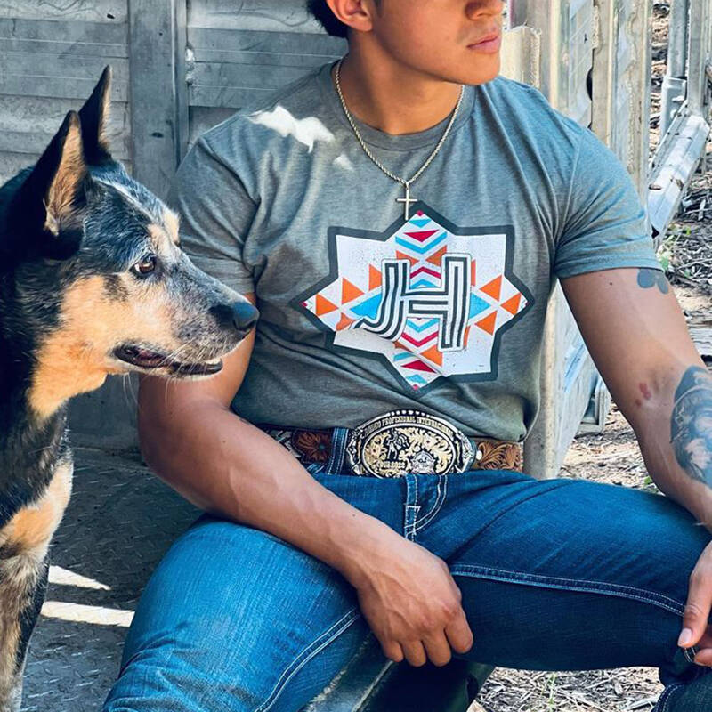 Western Style Geometric Tribal Print Short Sleeve T-Shirt