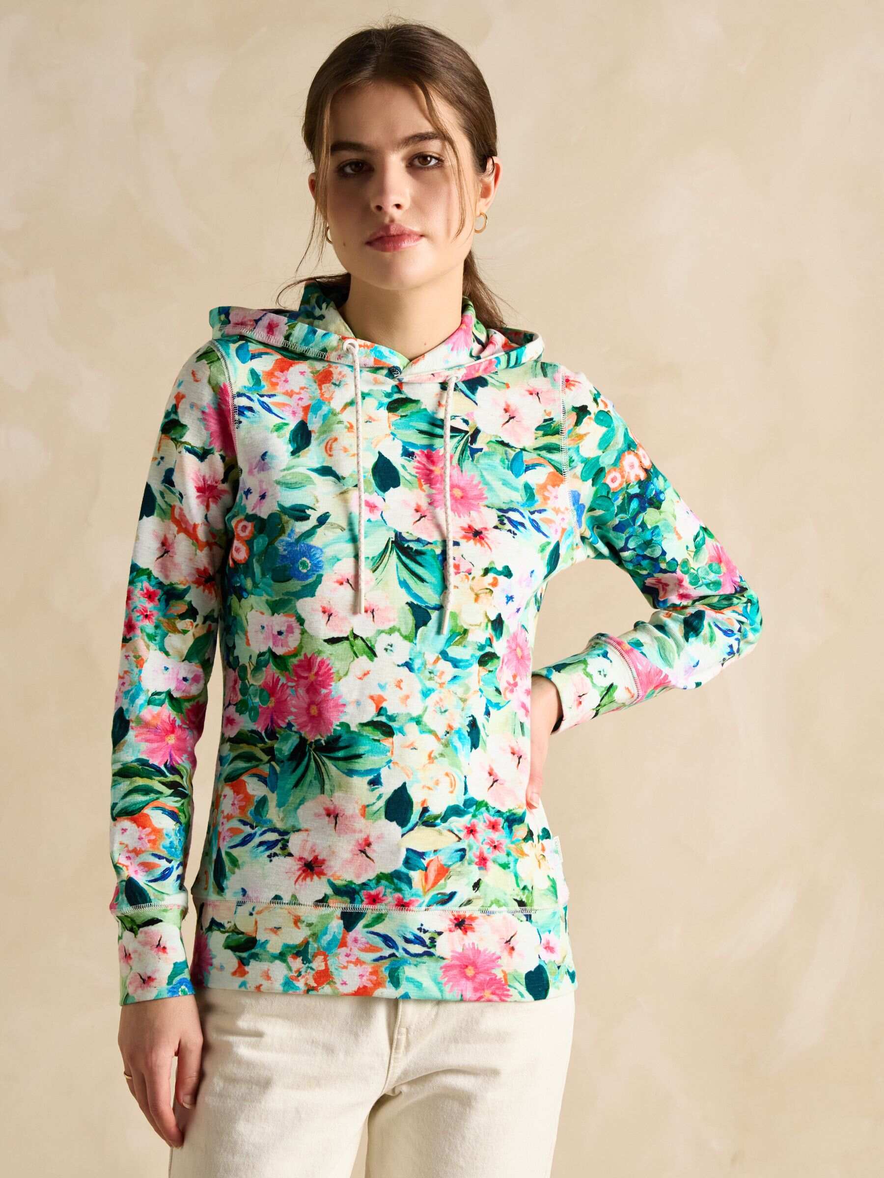 Marlston Floral Cotton Rich Slim Fit Hoodie