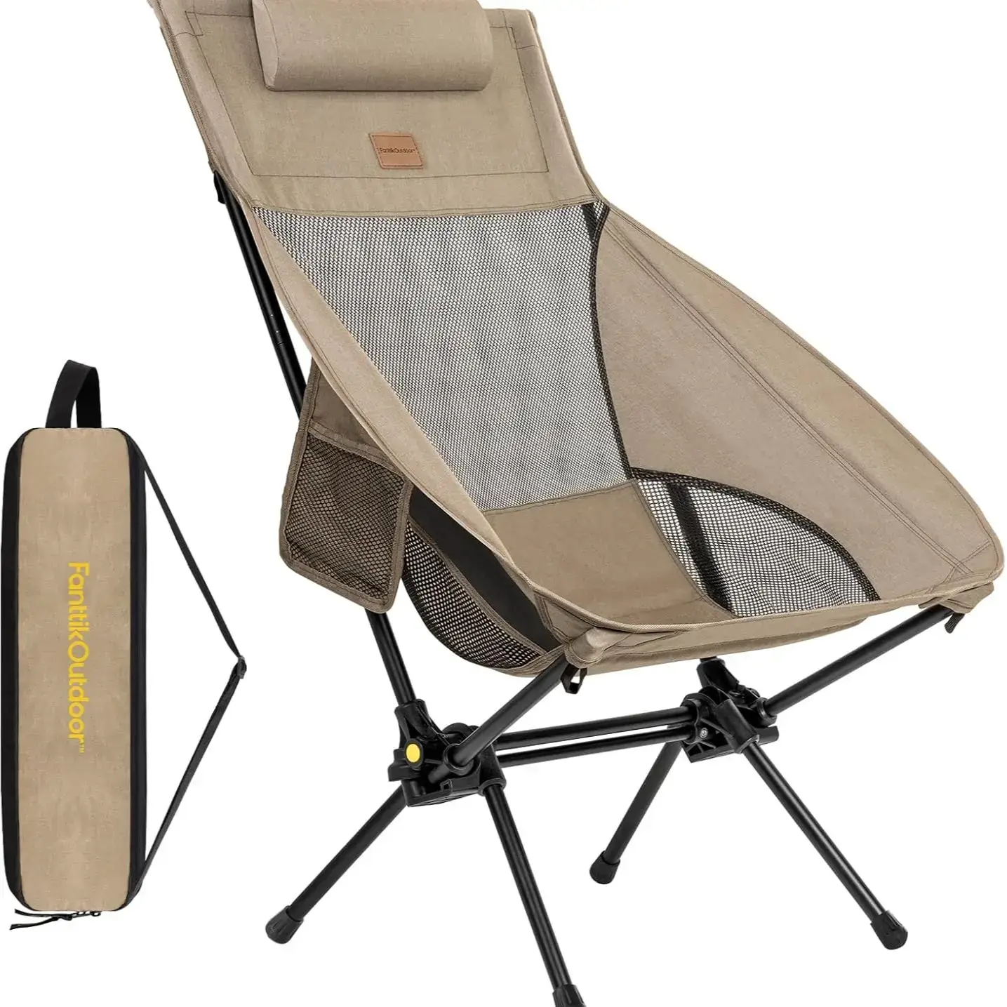 Adjustable Lightweight Foldable Rocking Camping Chair for Patio Lawn Outdoor Relaxation
