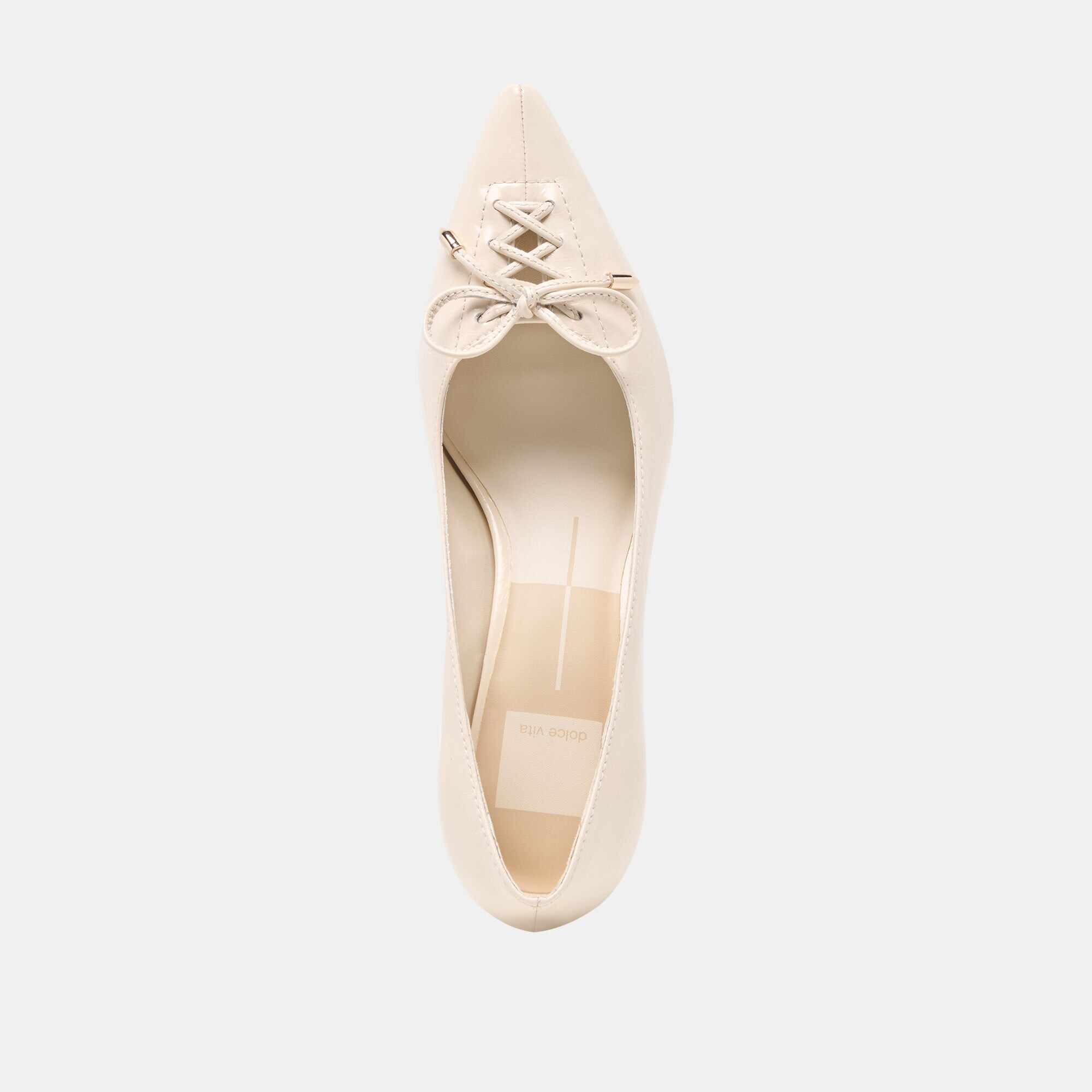 CLARIE HEELS BONE CRINKLE PATENT LEATHER