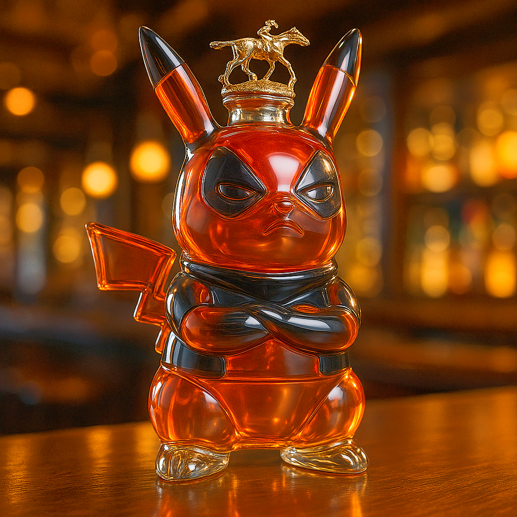 Deadpool Pikachu Whiskey Bottle