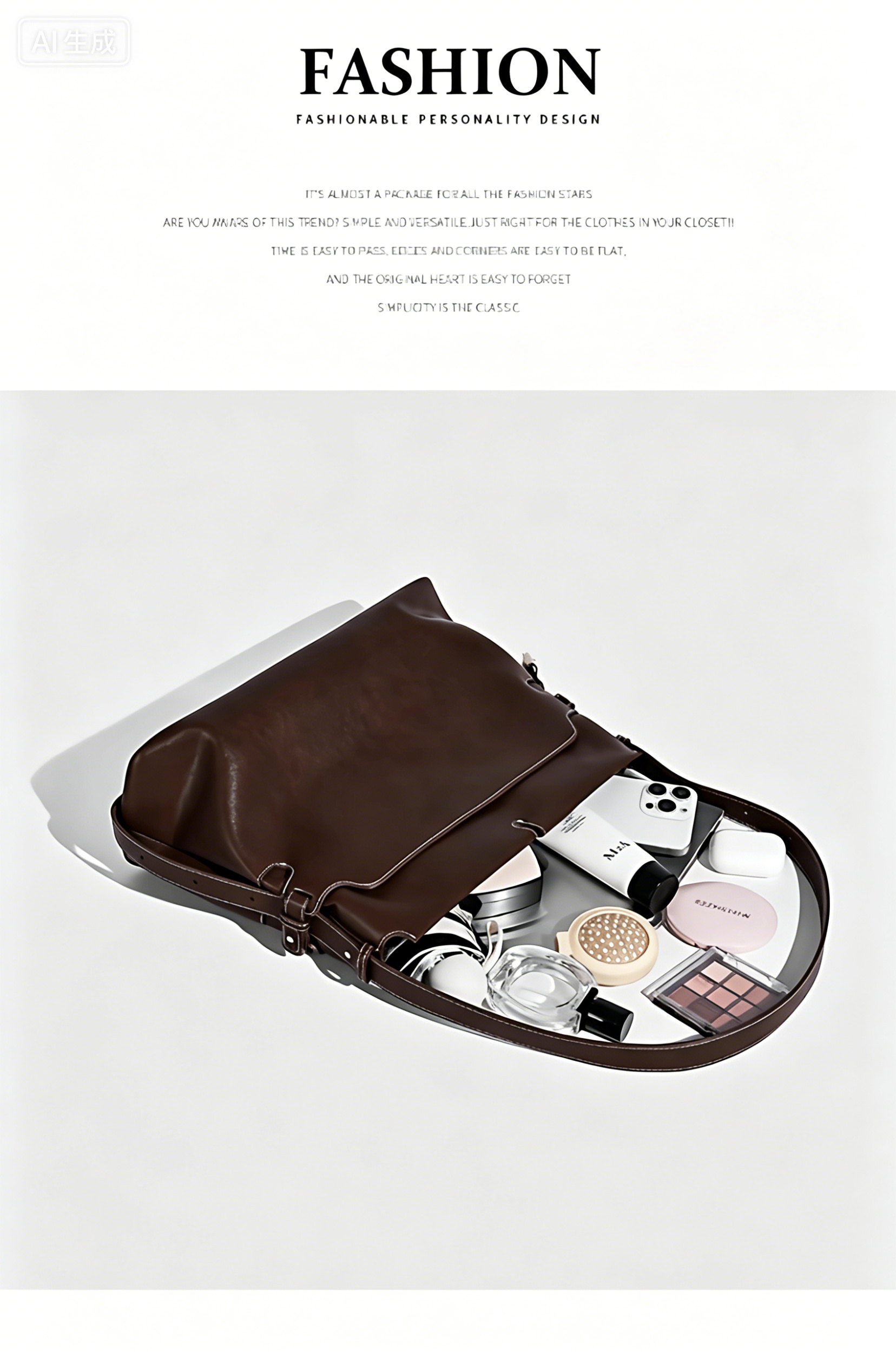 Fashionable women handbag with classic design