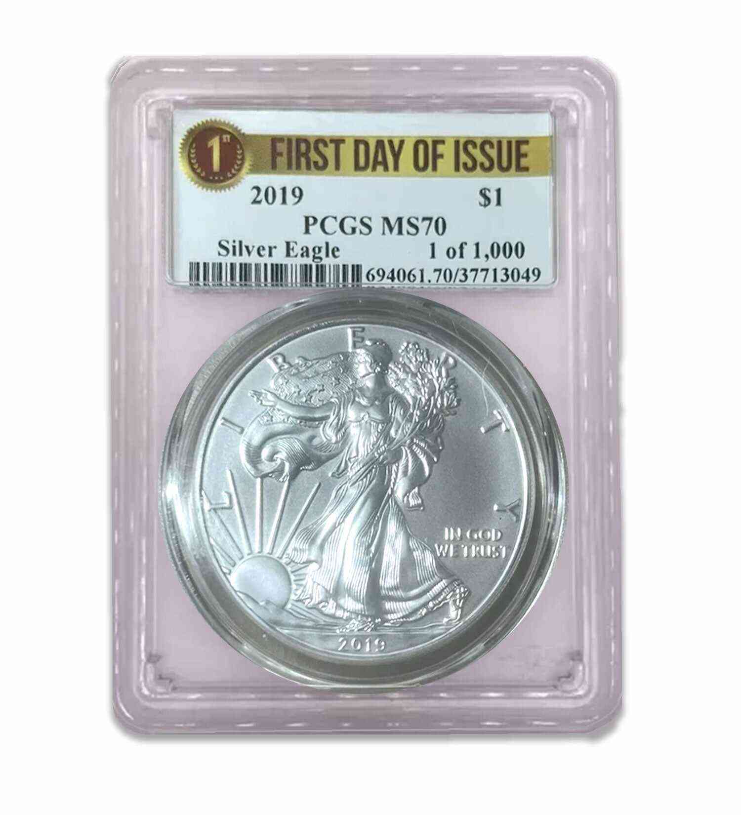2019 $1 American Silver Eagle MS70 PCGS - First Day of Issue