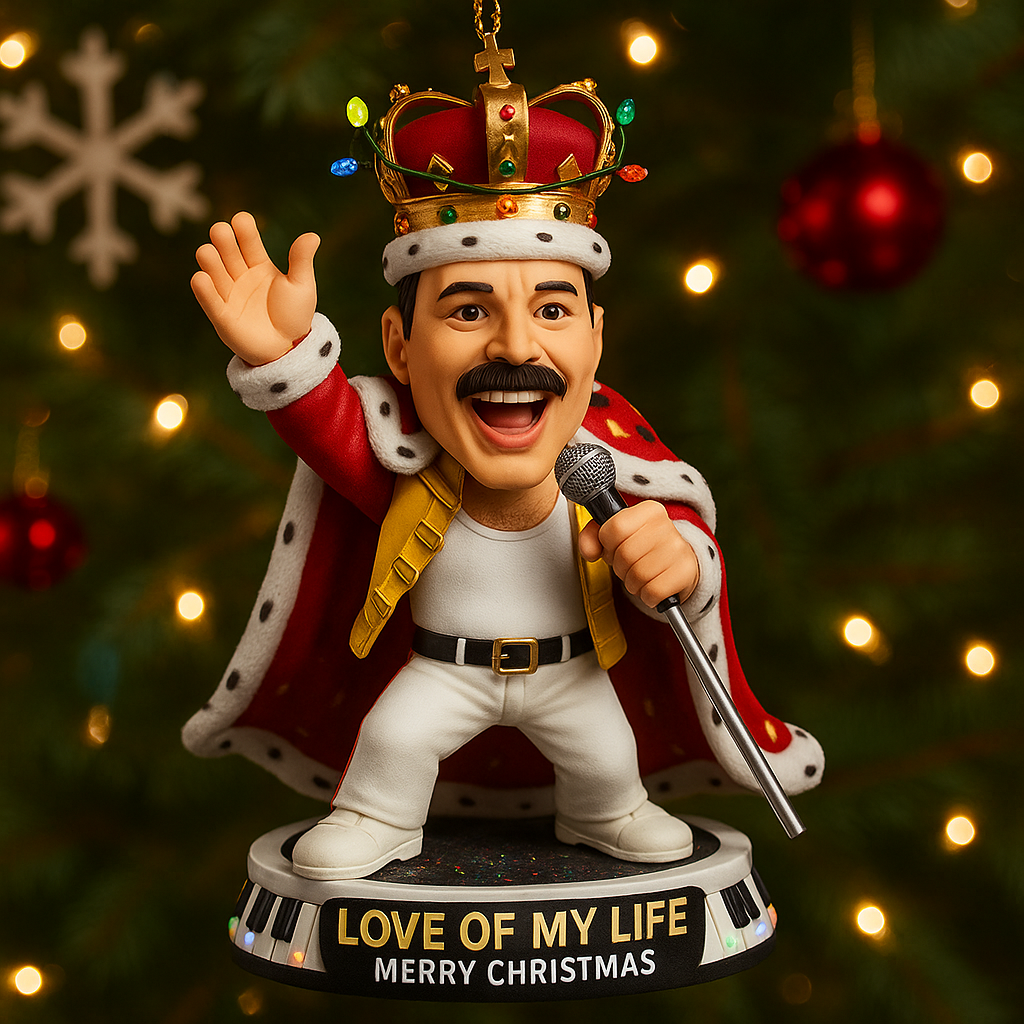 Freddie Mercury 80th Anniversary Stylized Christmas Ornaments