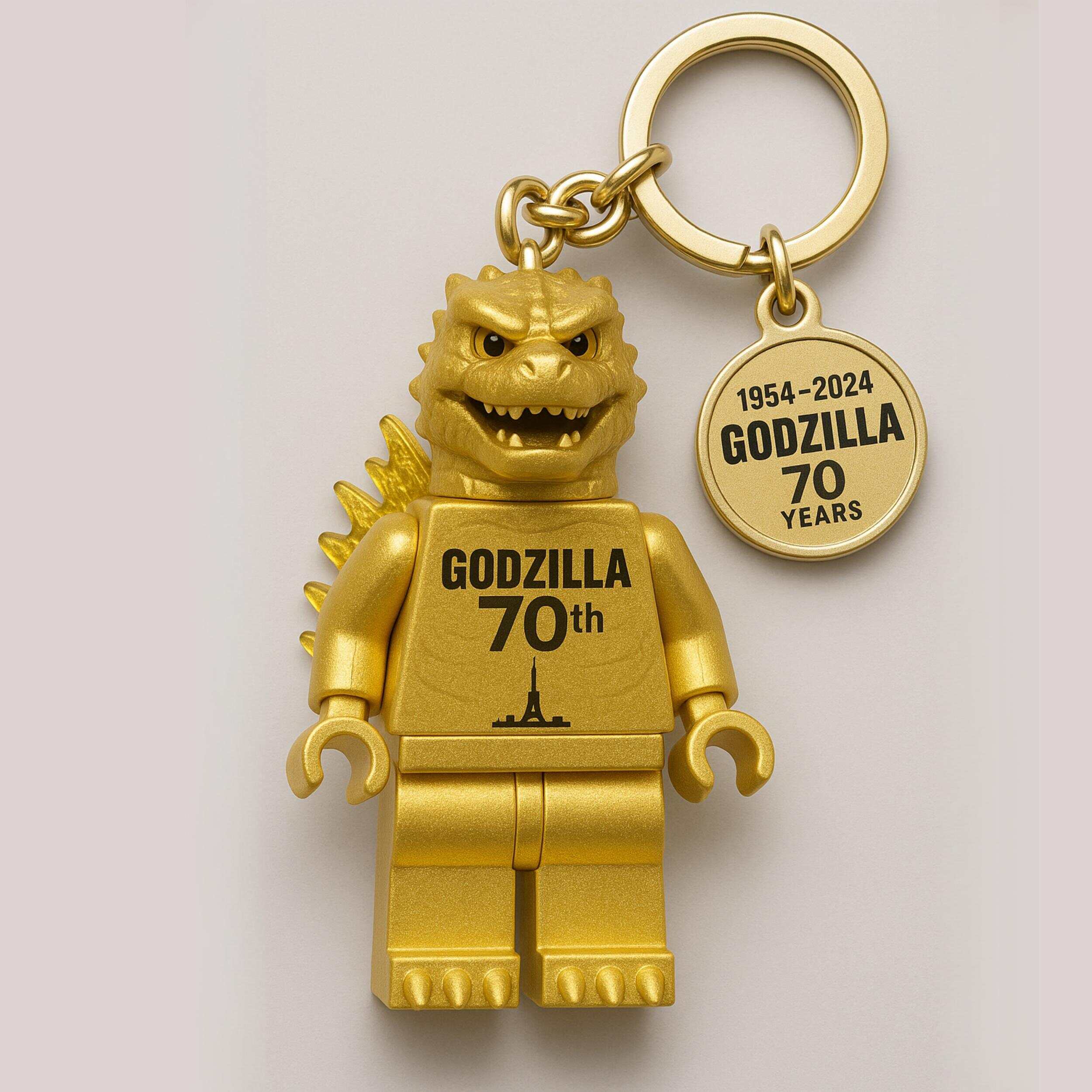 Godzilla 70th Anniversary Block Figure Keychain