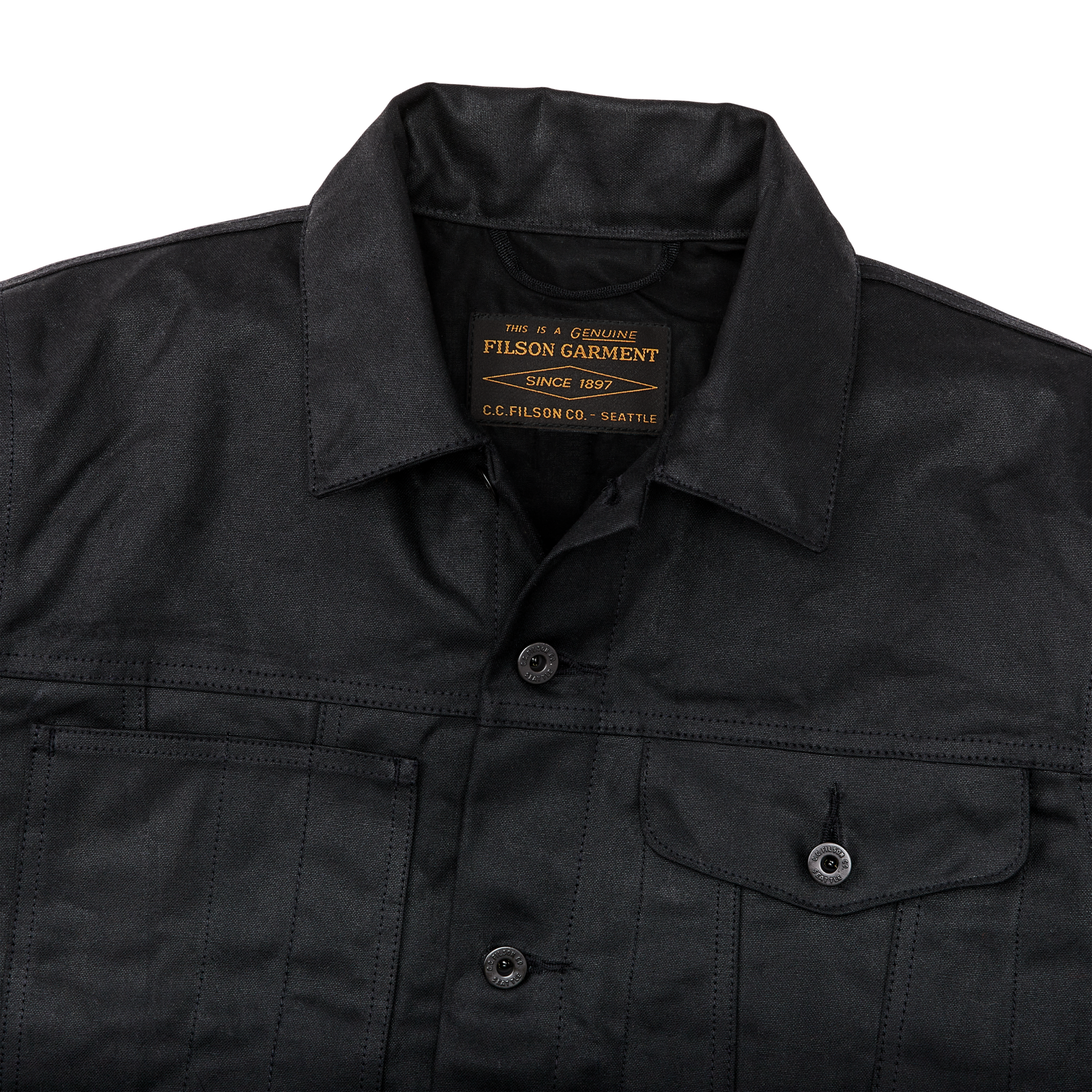Tin Cloth Short Lined Cruiser Jacket - Black