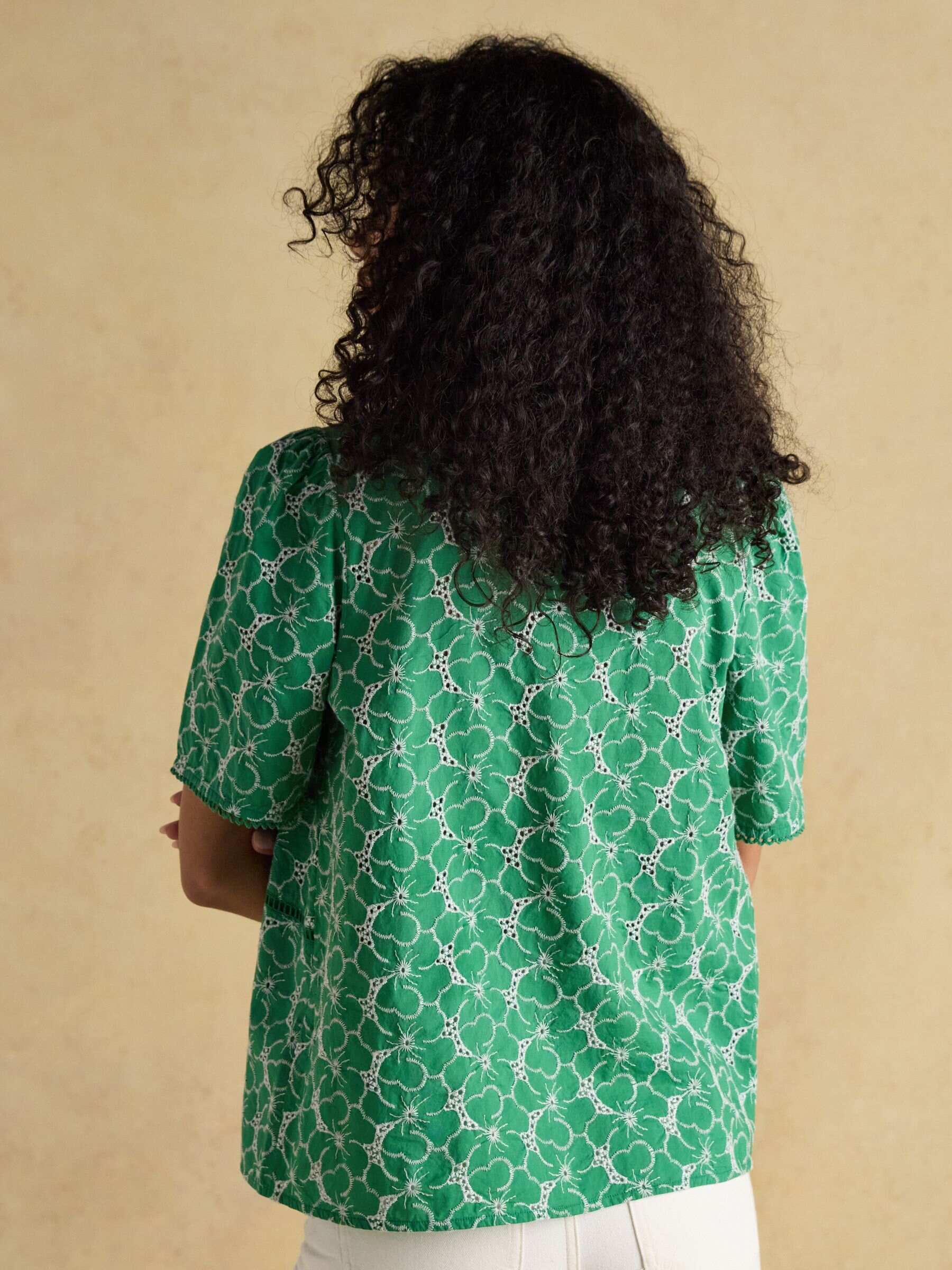 Remi Green Broderie Blouse