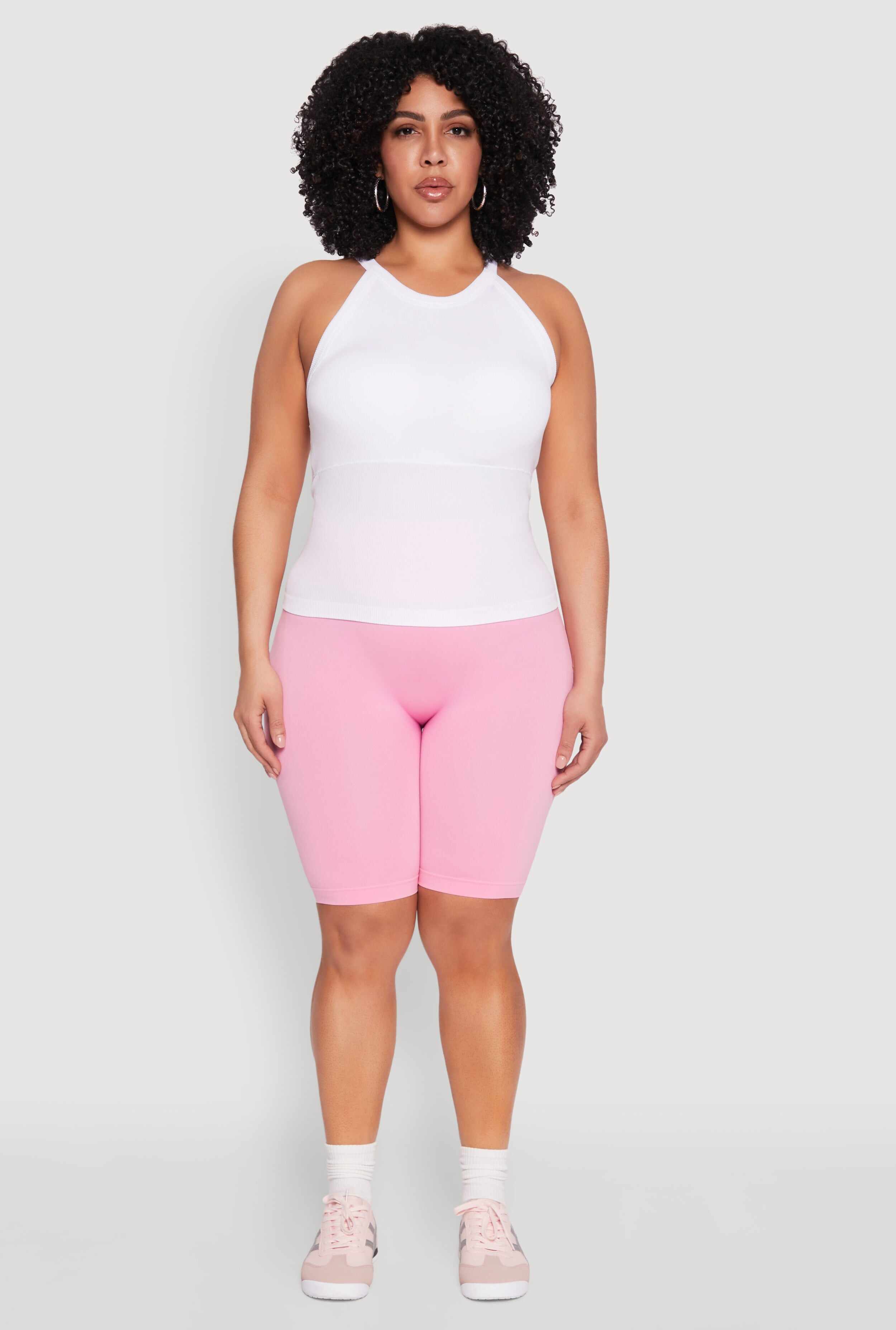 Plus Size Seamless High Waisted Bike Shorts