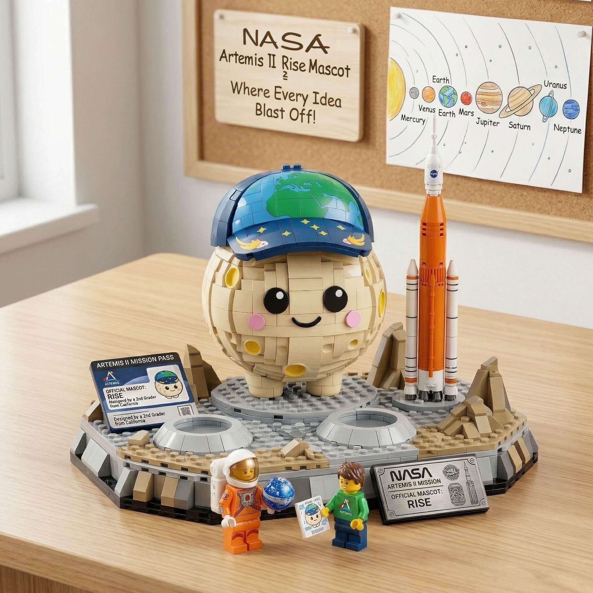 NASA Artemis II “Rise” Mascot Official Commemorative Building Blocks