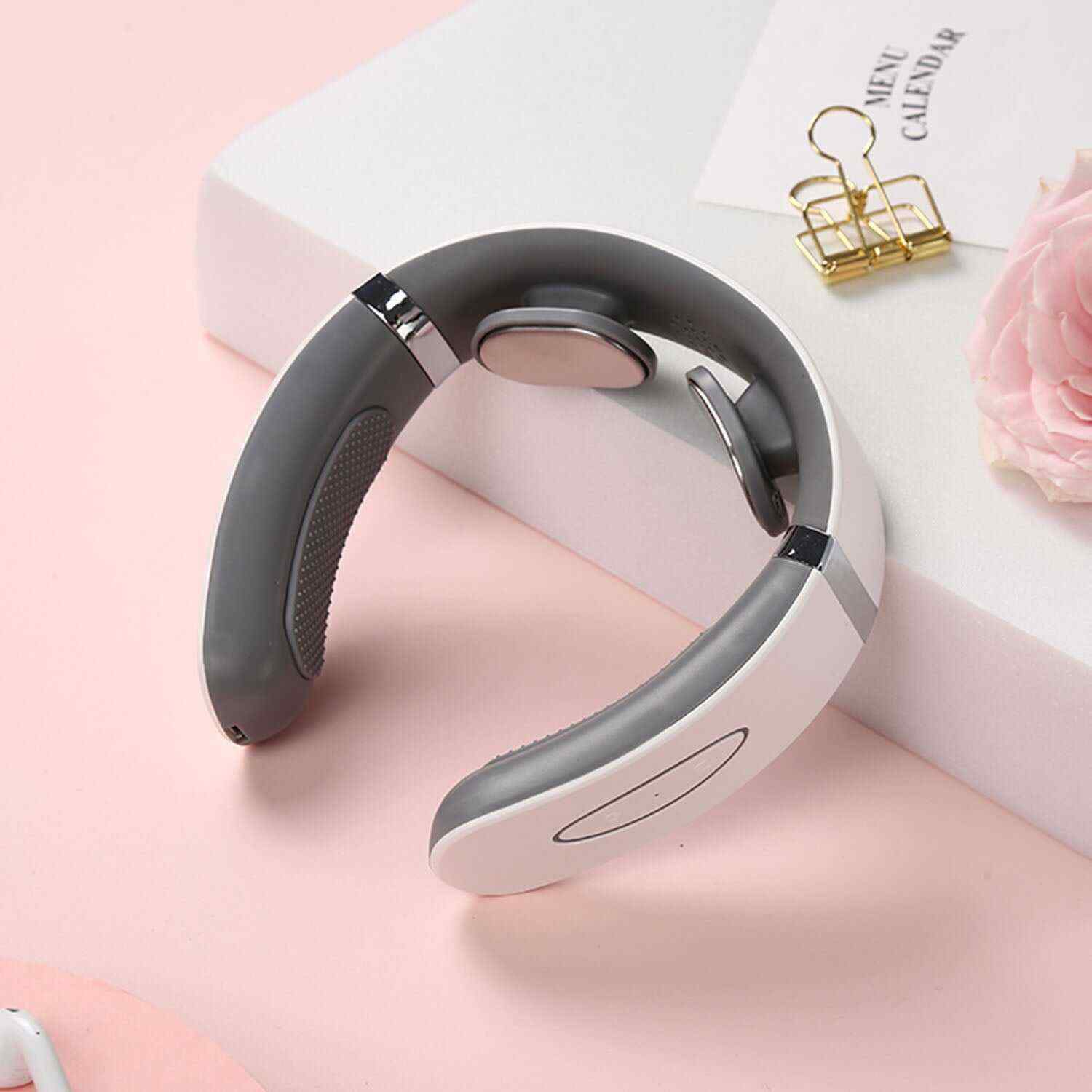 Neck Massager with Heat, Rechargeable, Pain Relief, Cordless Intelligent Neck Massage, 6 Modes Multi Levels Portable Deep Tissue Trigger Point Massager Car, Home, Outdoor, Office Lightweight 9 Speeds