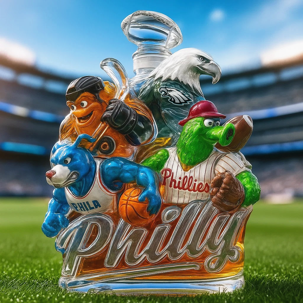 Philadelphia Sports Team Honor Whiskey Bottle