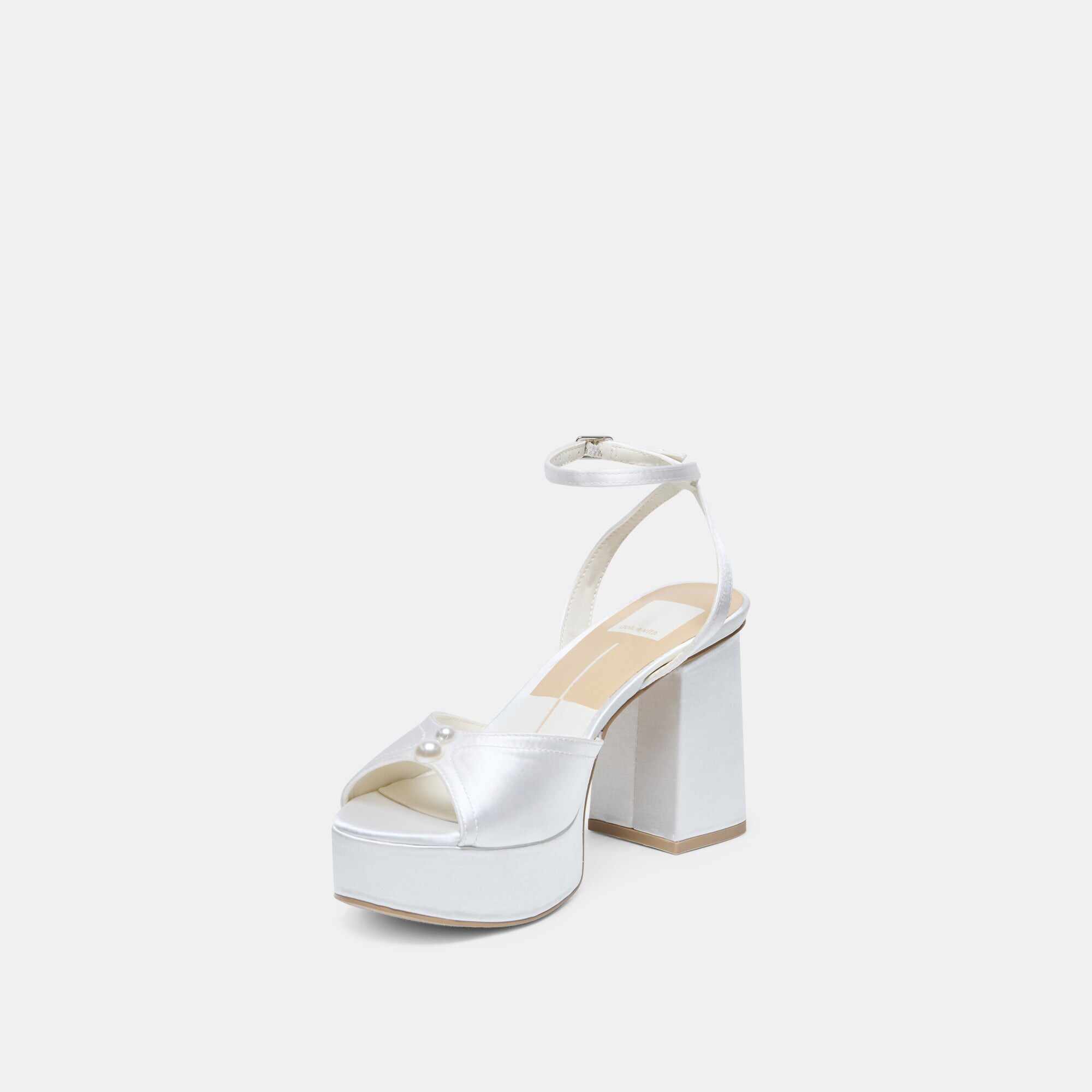 BRYLA HEELS WHITE SATIN