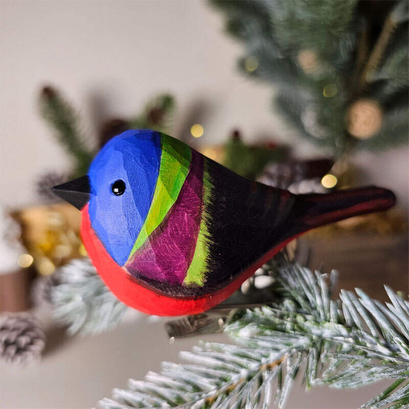 Handcrafted Clip-On Bird Ornaments for Christmas Trees