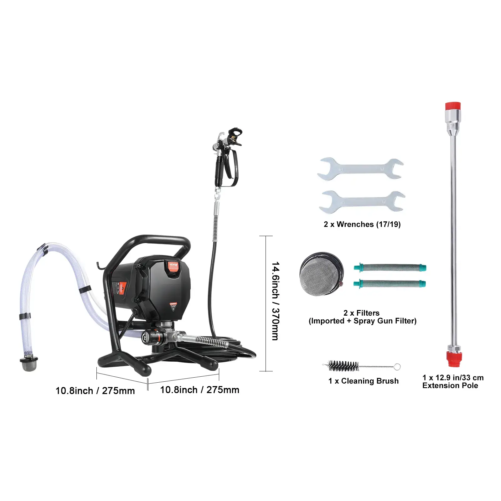 Stand Airless Paint Sprayer, 3000PSI 750W Efficient Electric Airless Sprayer,for Home Interior and Exterior Furniture and Fences, Handheld Paint Sprayers, Fine and Even Painting Effect