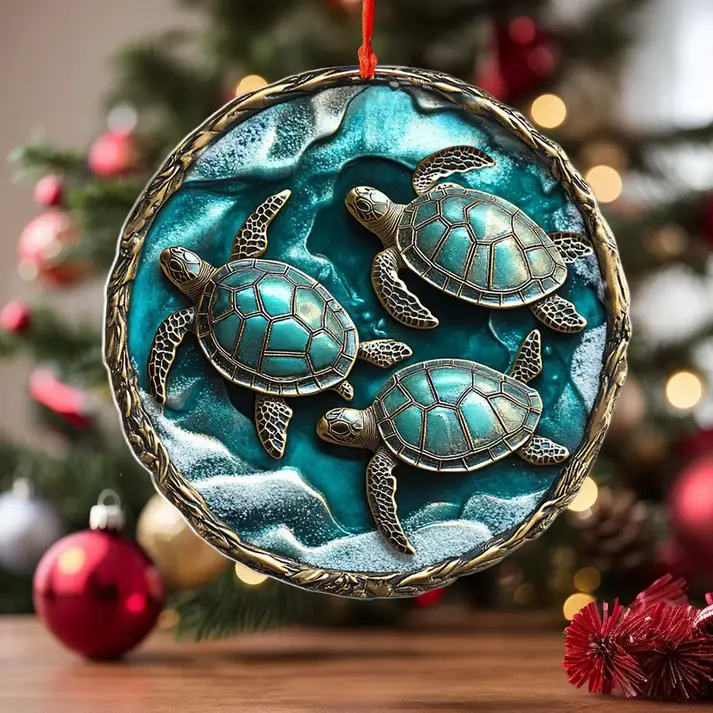 Family Tide Sea Turtle Ornament