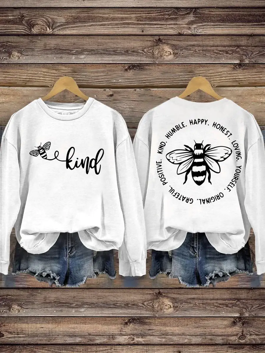 Be Kind Mental Health Awareness Art Pattern Print Casual Sweatshirt