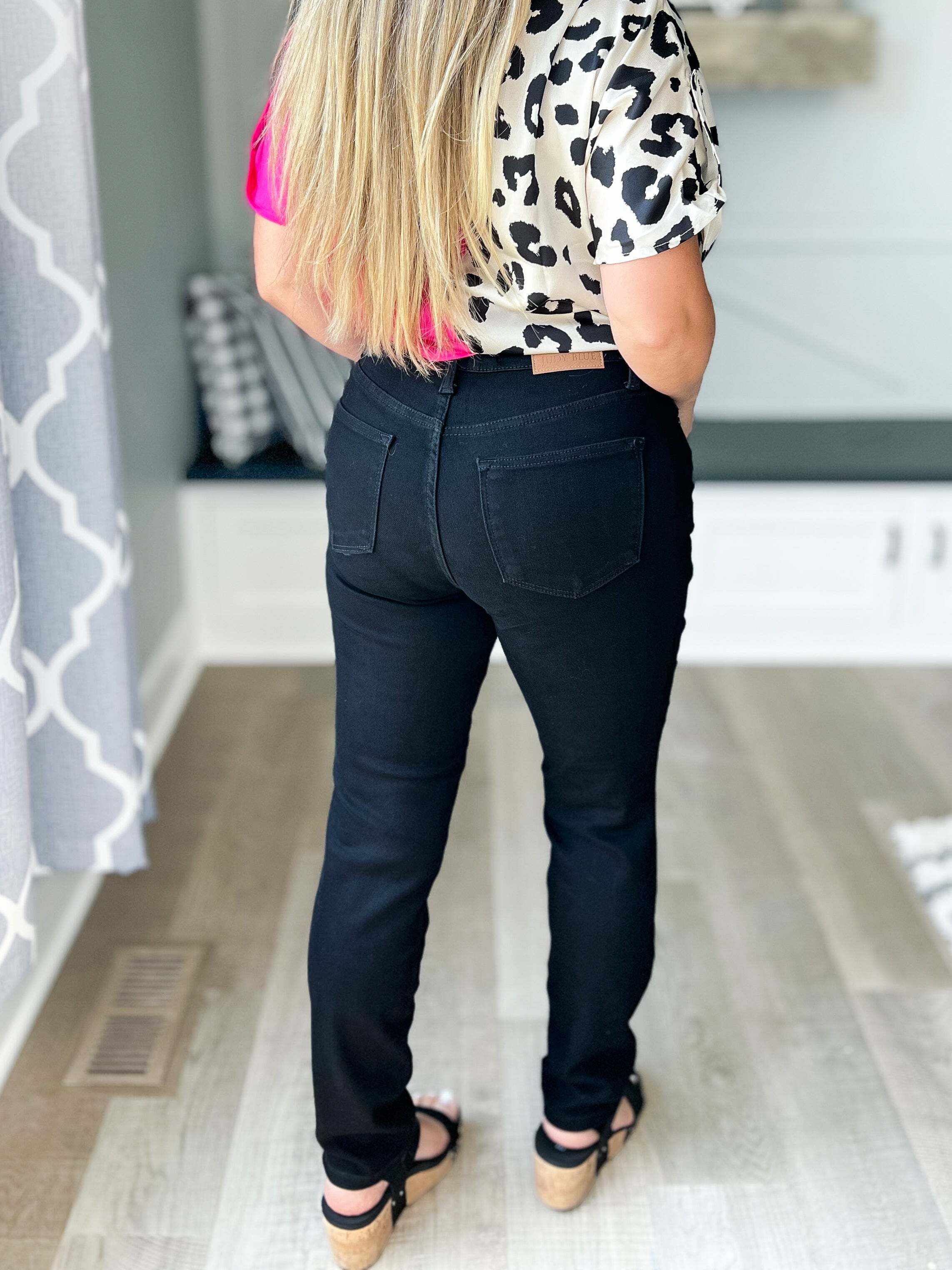 Total Eclipse - Christmas Slim Fit Black Jeans- Final Sale