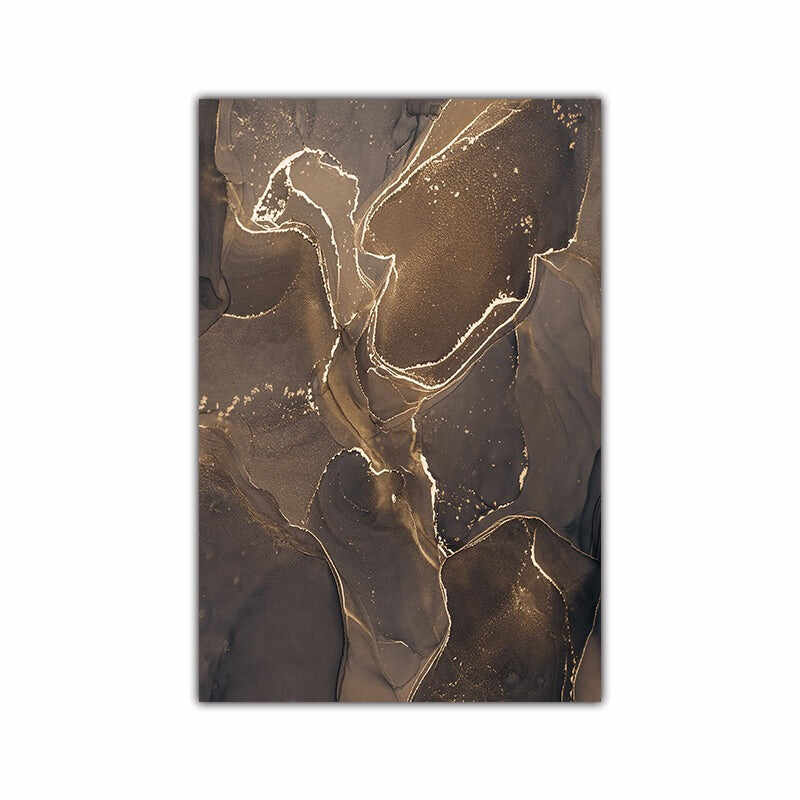 Modern Grey Gold Marble Canvas Wall Art