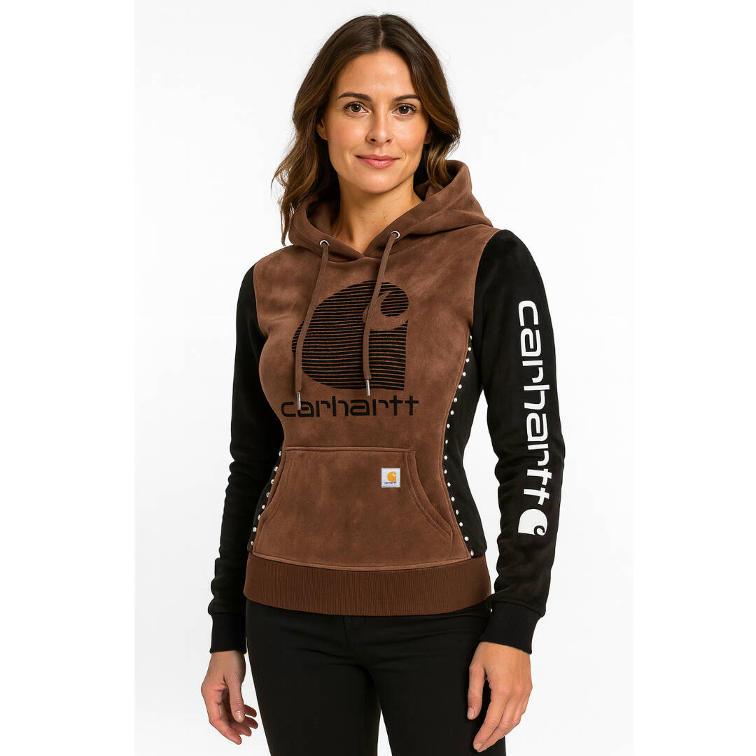 Stylish Two-Tone Hoodie with Unique Logo Design for Everyday Wear