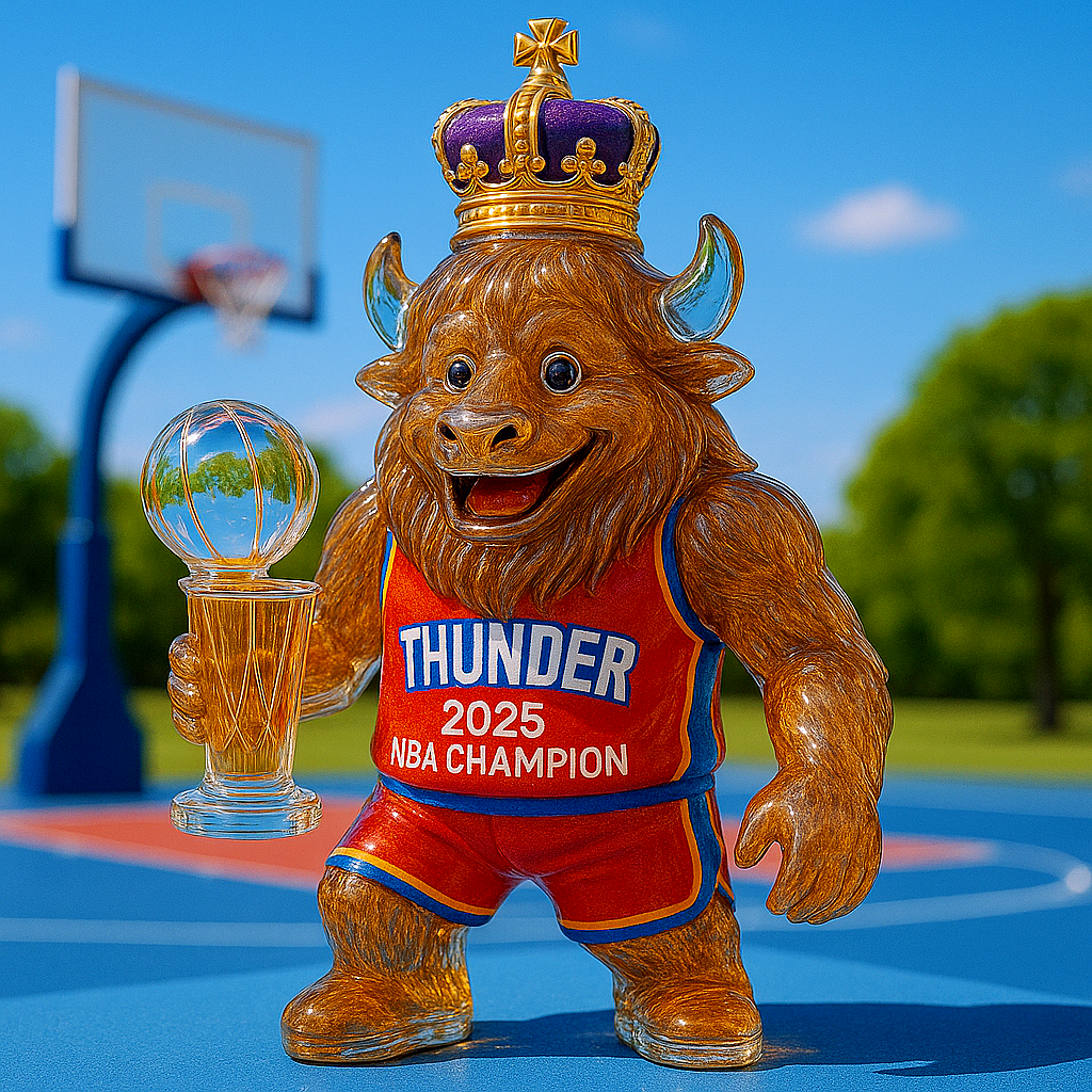Thunder 2025 NBA Champion Whiskey Bottle