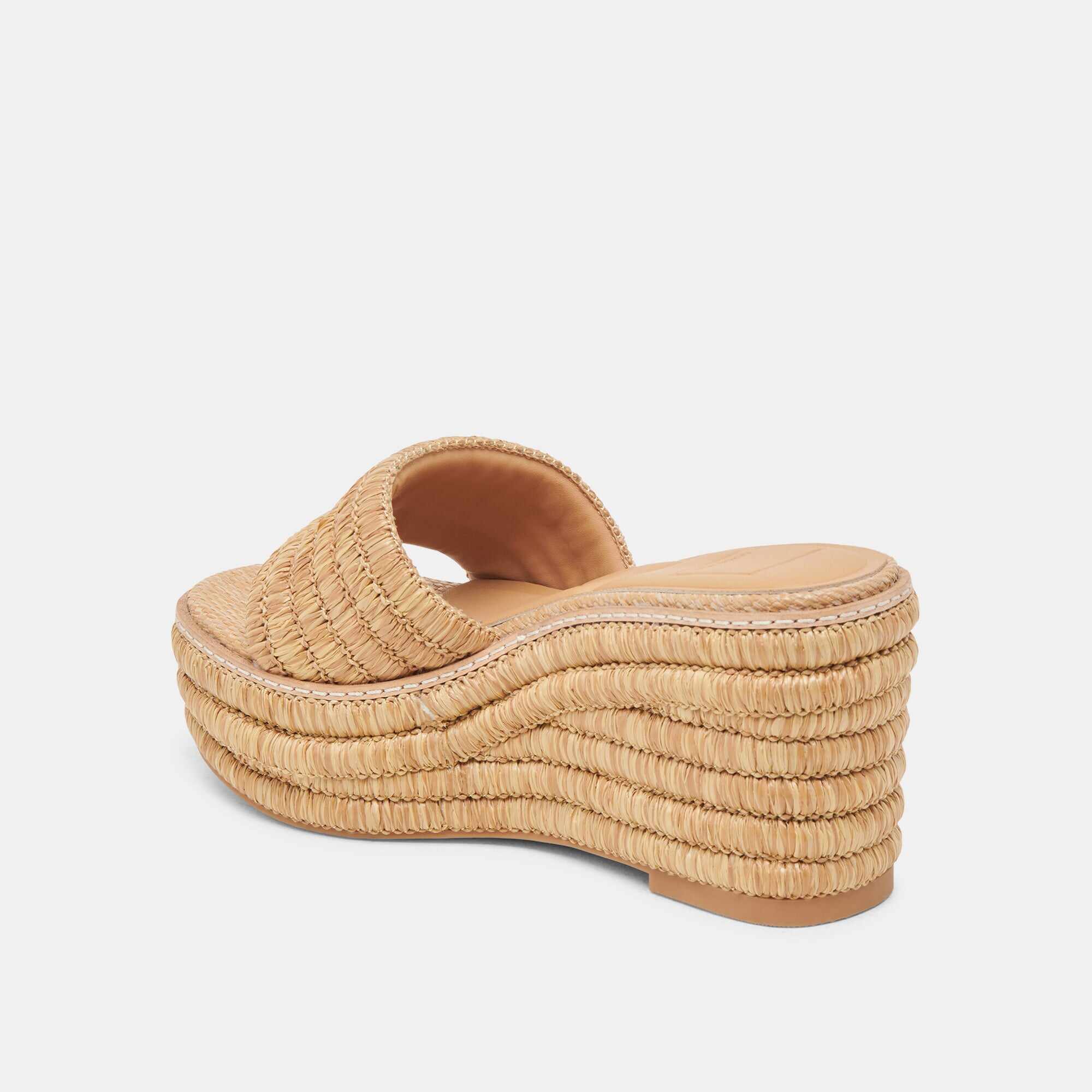 THRONE WIDE WEDGES LT NATURAL RAFFIA