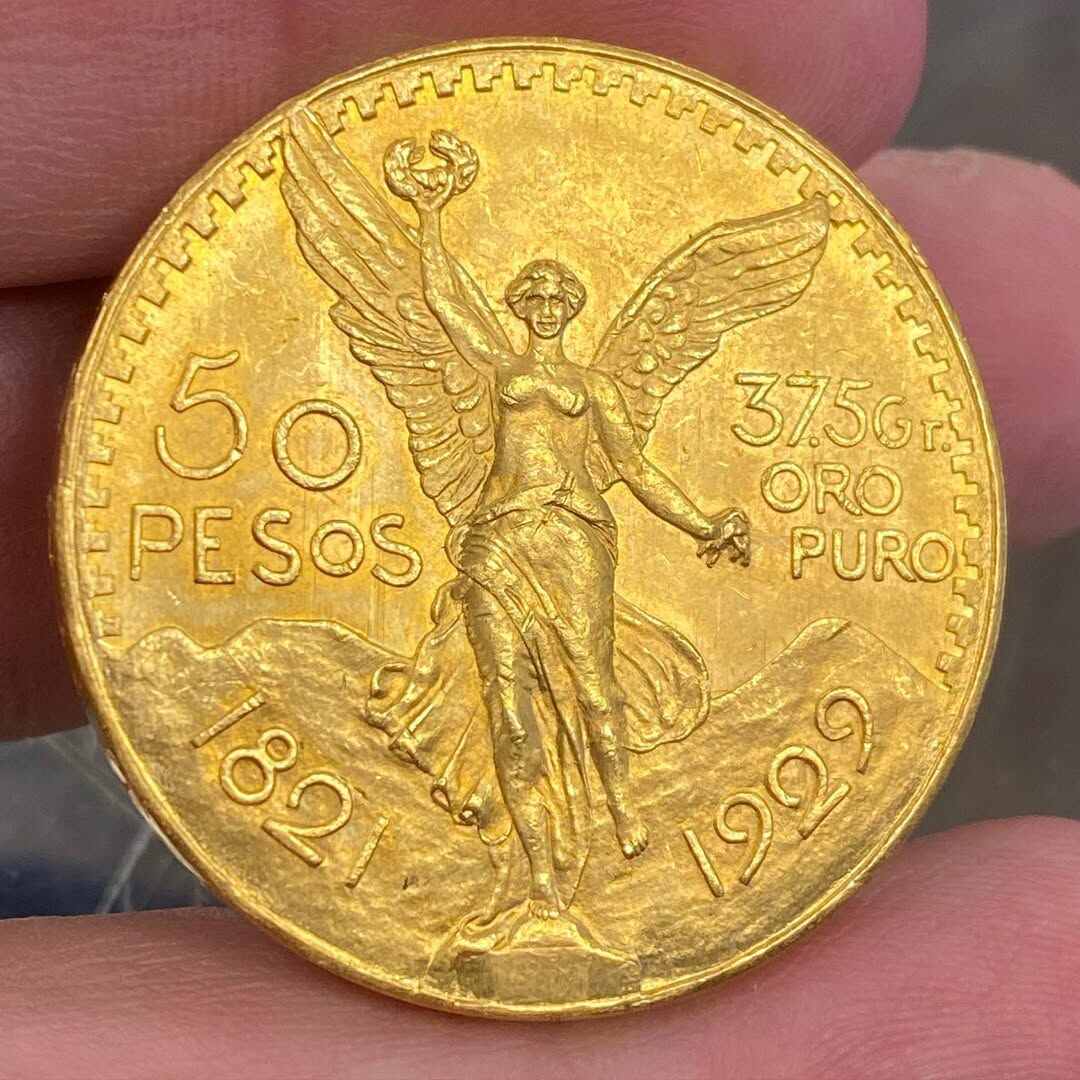 1821 & 1929 Mexican 50 Pesos Gold Coins