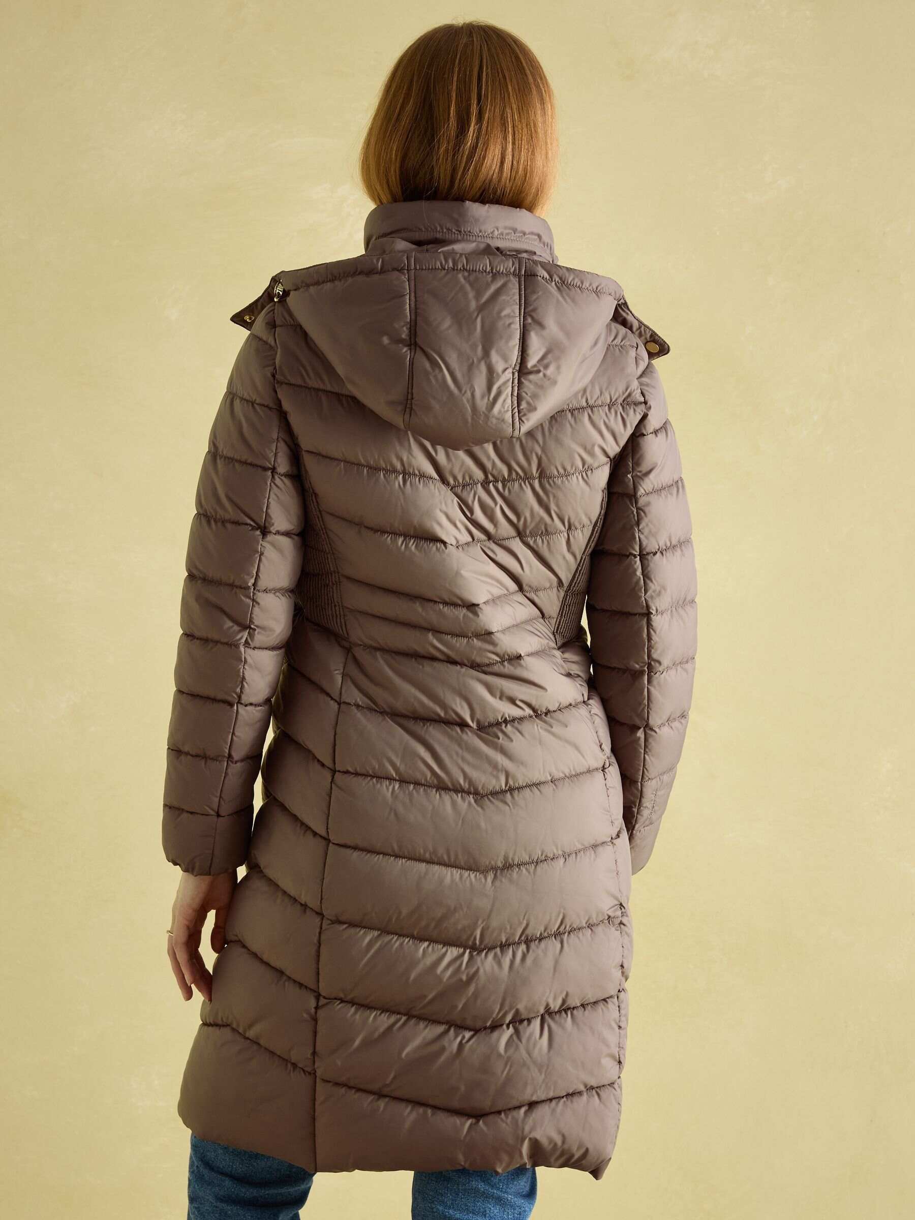 Pembury Neutral Showerproof Longline Padded Coat With Hood
