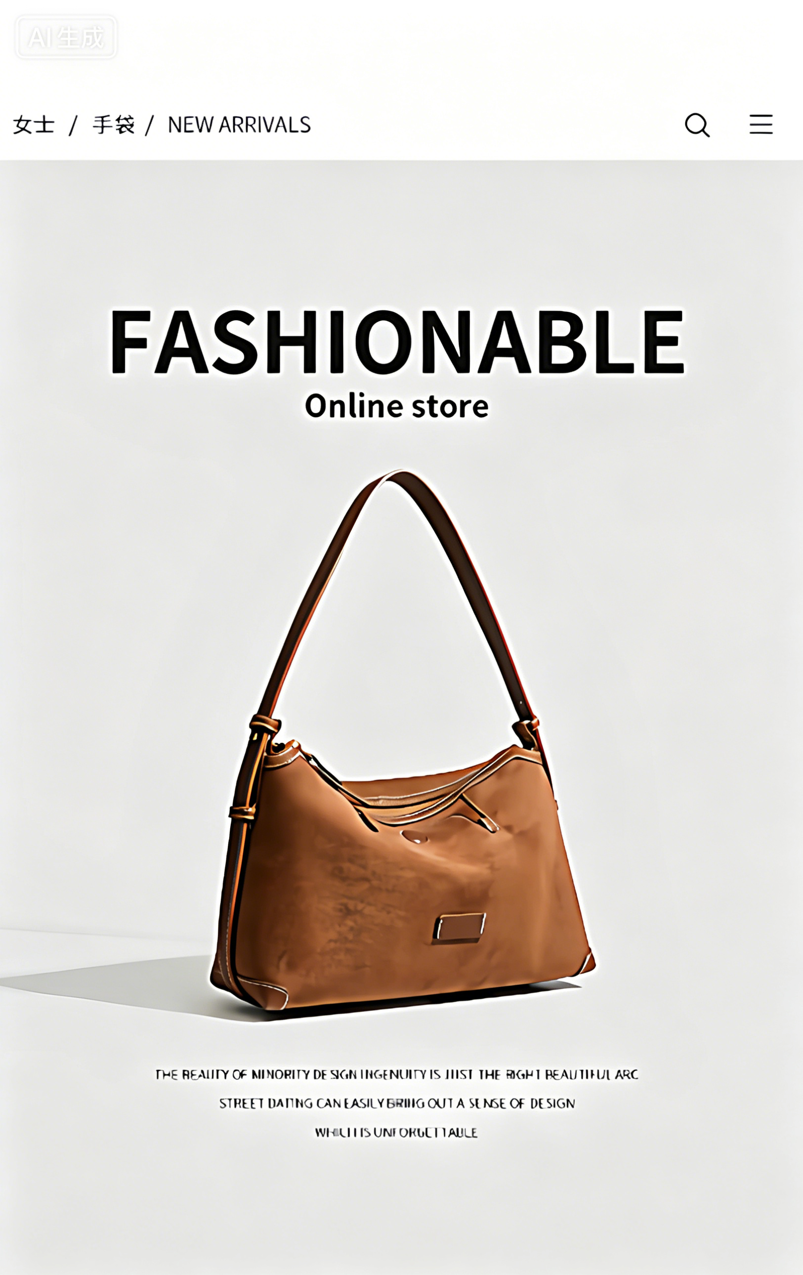Fashionable womenbag with cowhide leather