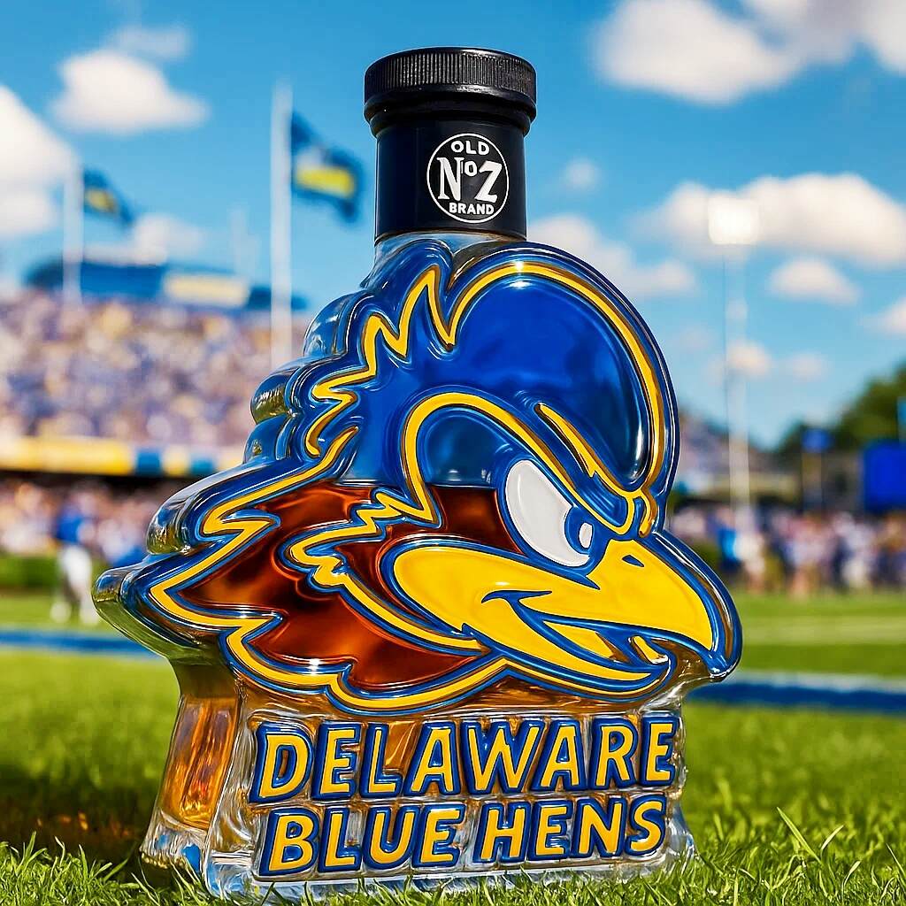 Delaware Blue Hens Limited Edition Whiskey Bottle