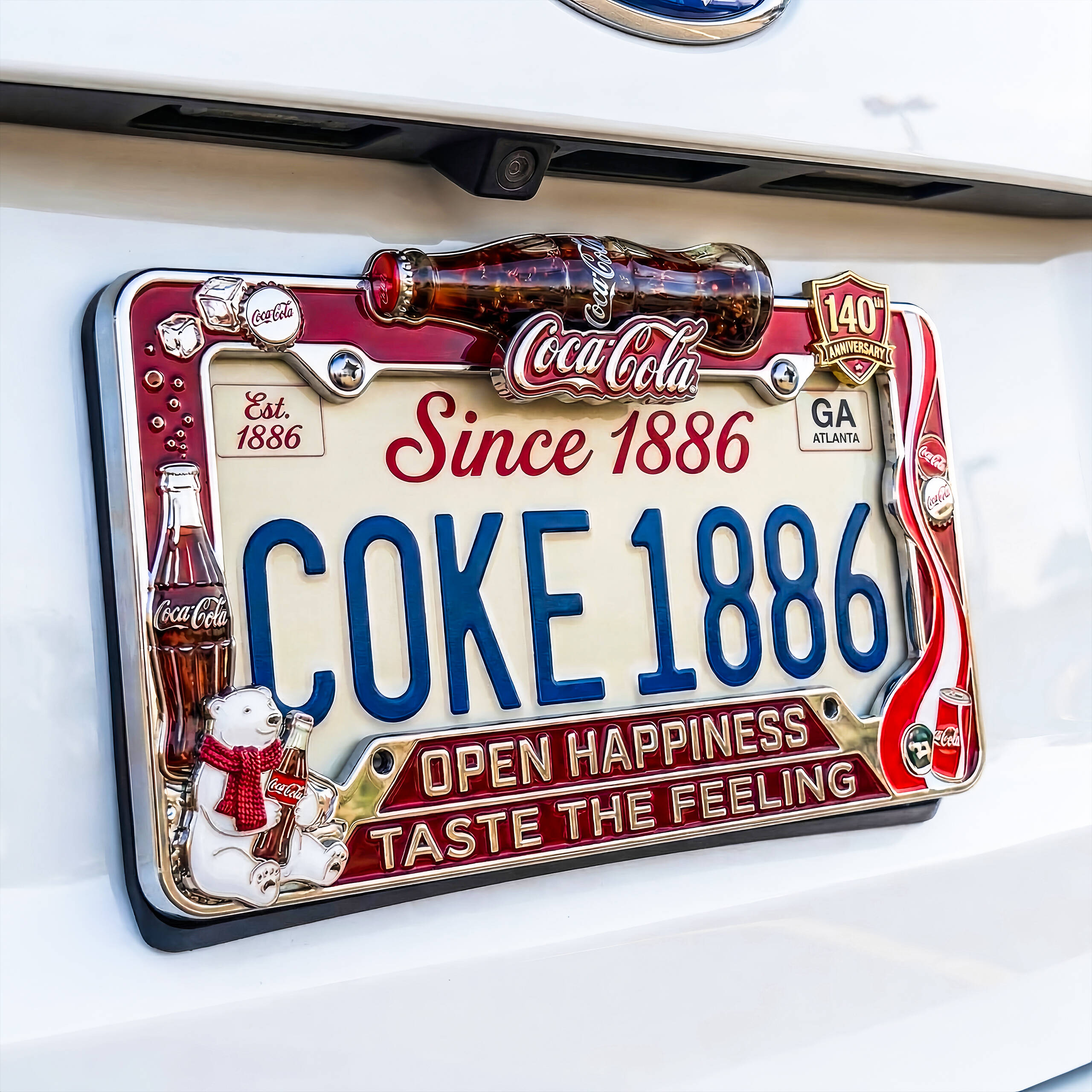 Coca-Cola Since 1886 – 140th Anniversary License Plate Frame