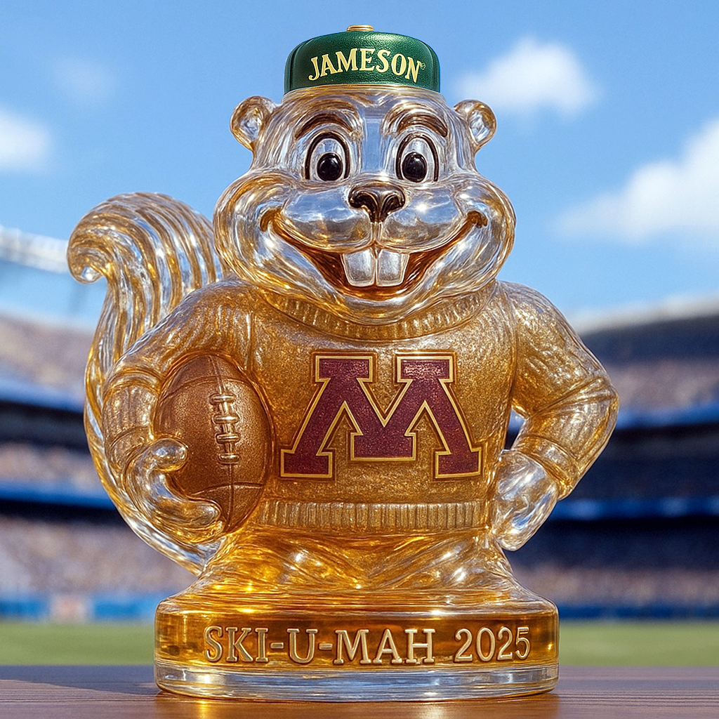 University of Minnesota Goldy Gopher Whiskey Bottle