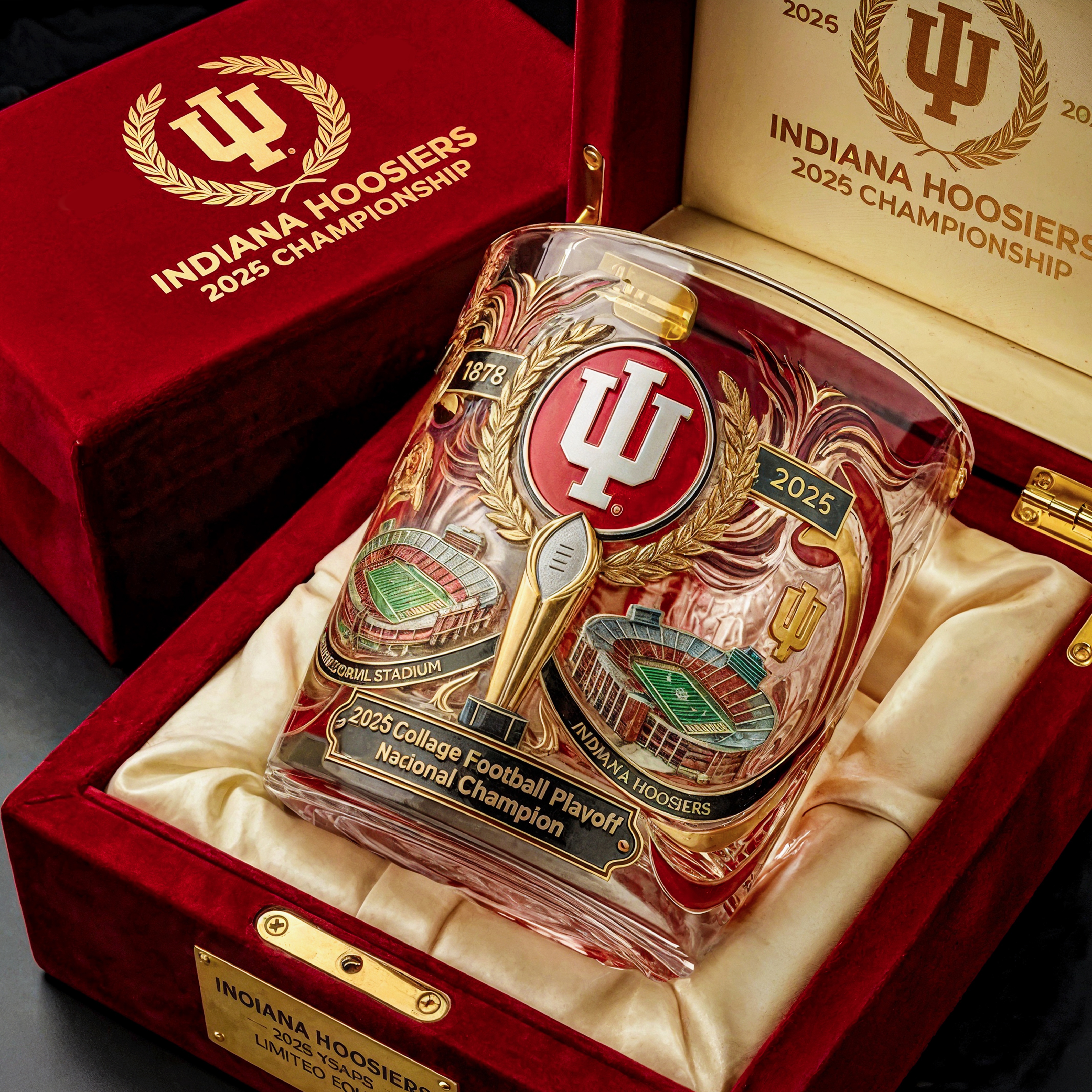 Indiana Hoosiers – National Champions Whiskey Glass