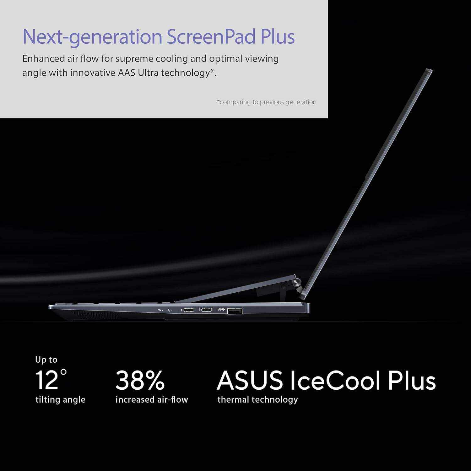 ASUS Zenbook Pro 14 Duo 14.5â€ 2.8K OLED Touch, 120Hz Refresh Rate, ScreenPad Plus, Intel i9-12900H CPU, RTX 3050Ti, 32GB RAM, 1TB SSD, Windows 11 Home, Tech Black, UX8402ZE-DB96T