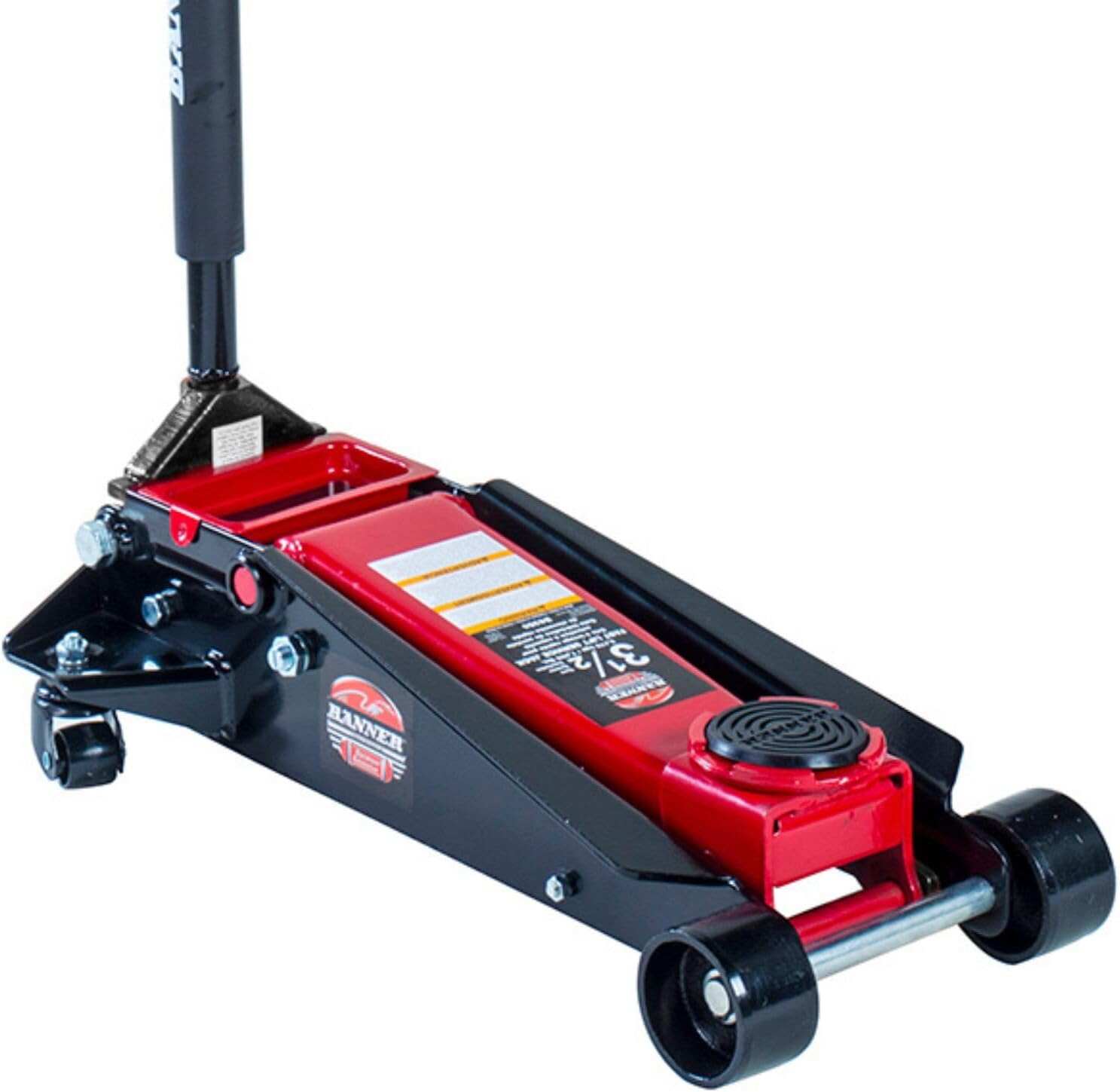 Black/Red Fast Lift Service Jack - 3.5 Ton Capacity, 28 1/2