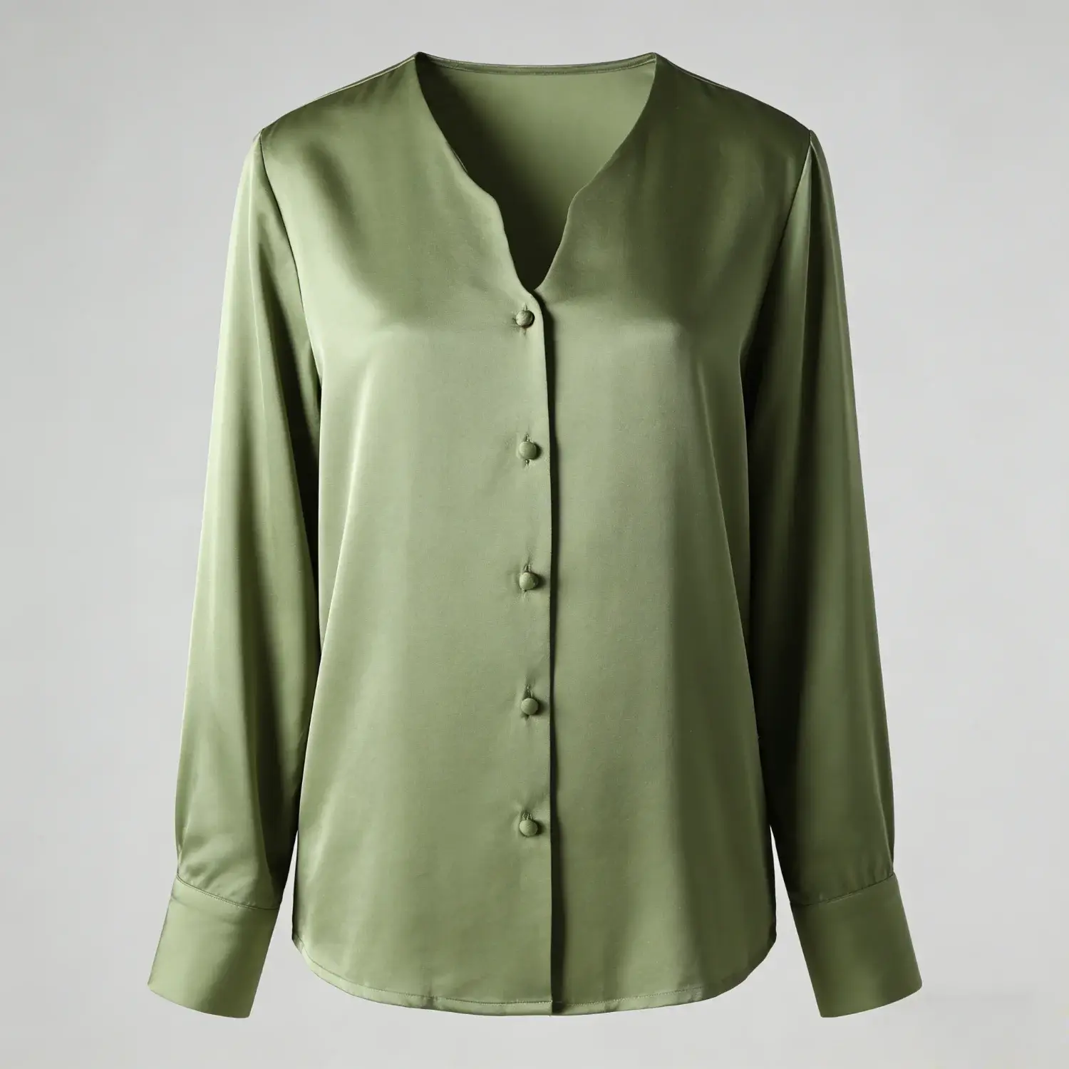 Elegant Silk Shirt with Fashionable Long Sleeves