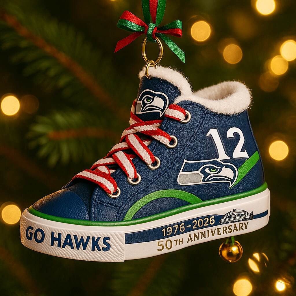 Seattle Seahawks 50th Anniversary Christmas Ornament