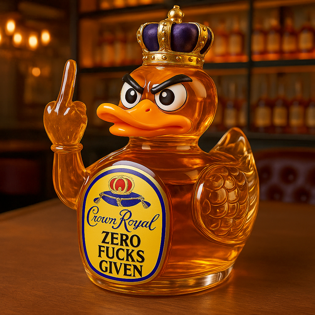 Swear Middle Finger Duck Whiskey Bottle