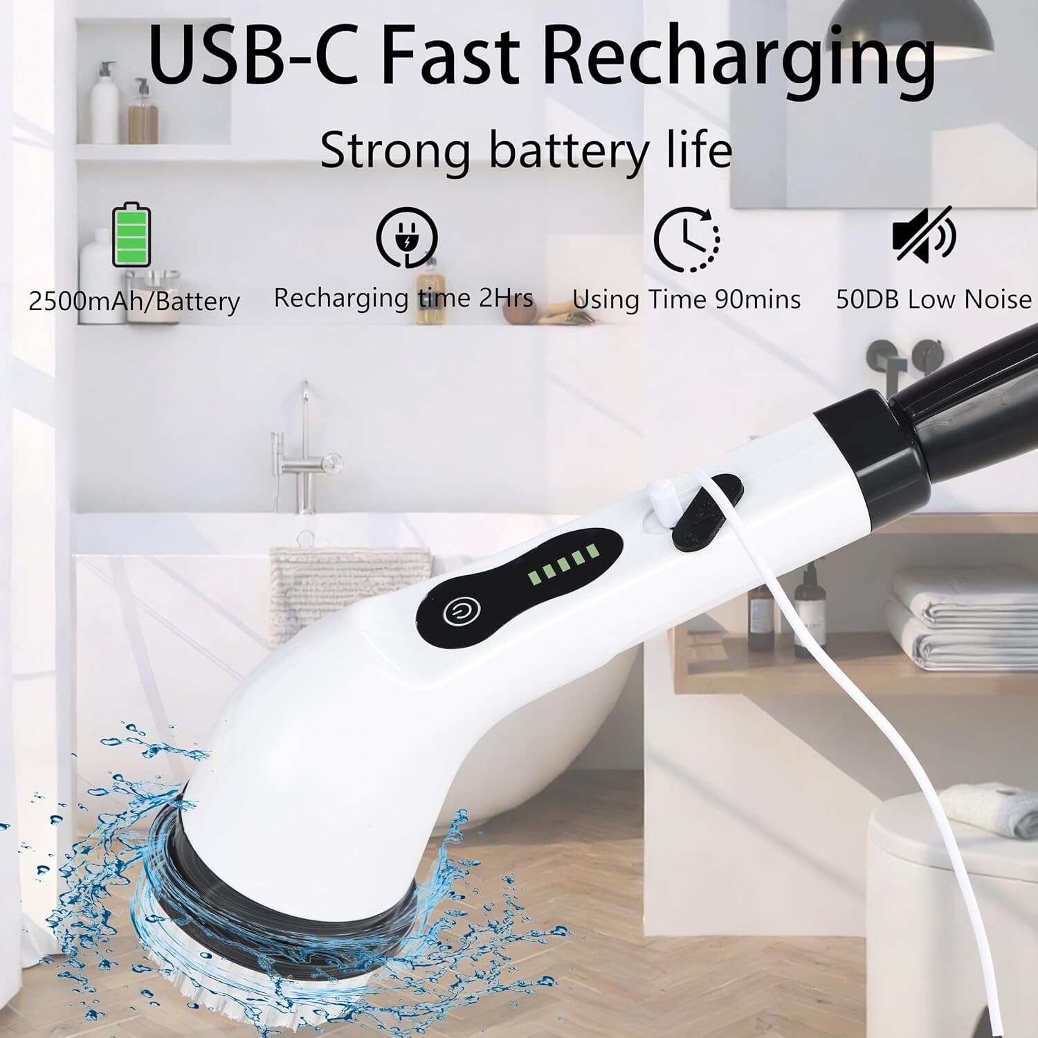 Electric Spin Scrubber Shower Cleaner Brush
