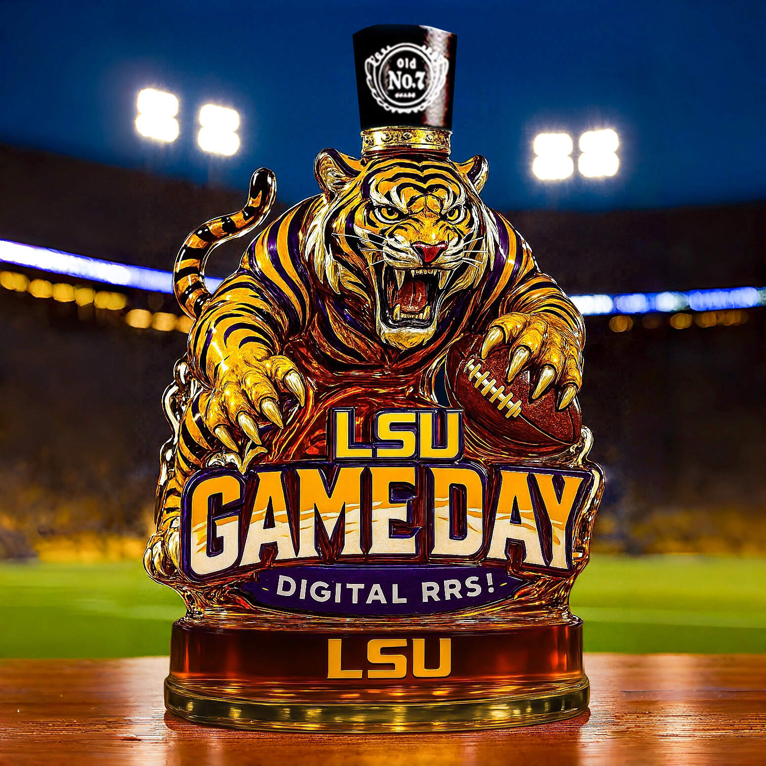 LSU GAME DAY Whiskey Bottle