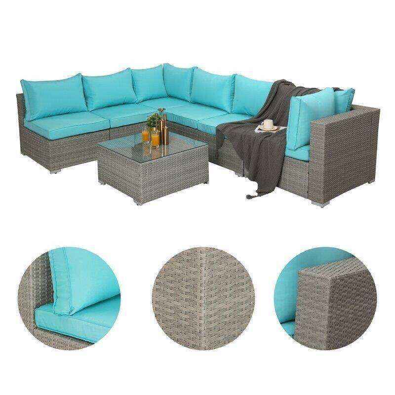 Polla Wicker/Rattan 4 - Person Seating Group with Cushions