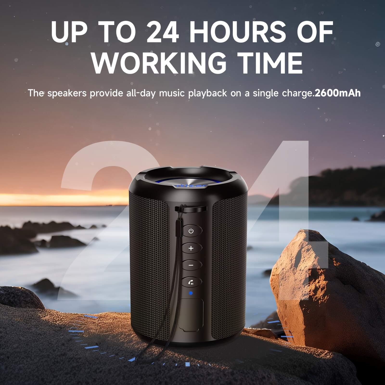 X9S Wireless Speaker Portable Outdoor Sports Speaker, 15W Loud Stereo Portable Wireless Speaker, Deep Bass, Wireless 5.3, RGB Lights, Dual Pairing, 24 Hour Playback Time, Lightweight UsB-C Connectivity, No Quick Charge Required