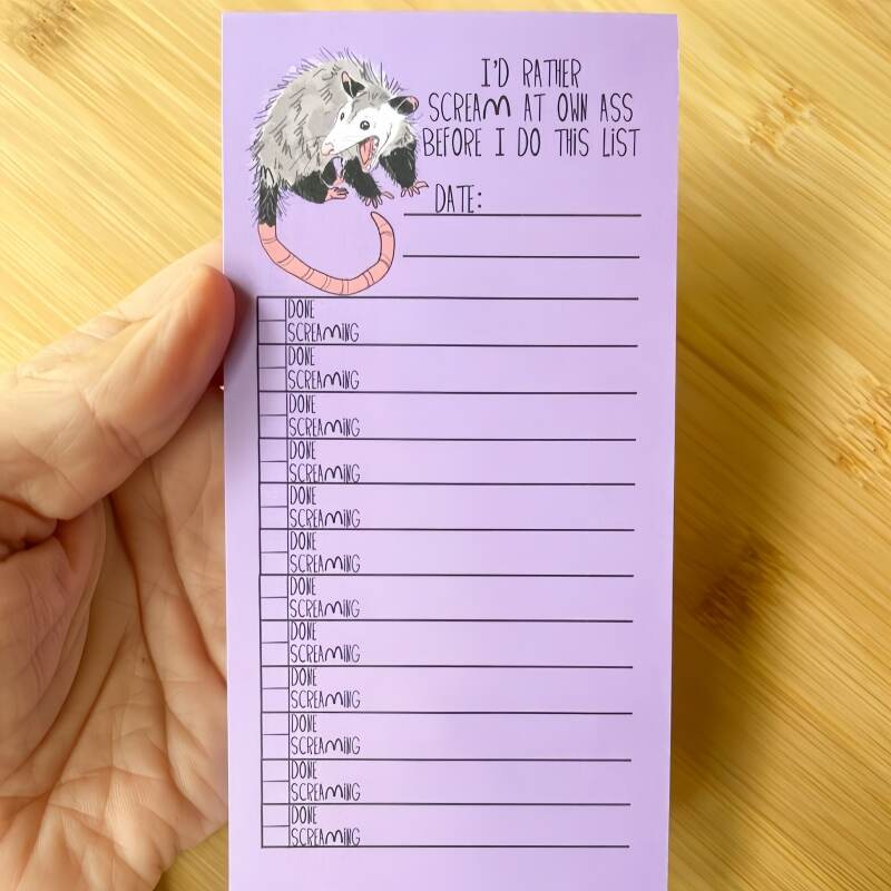 Possum Screaming To Do List Notepad