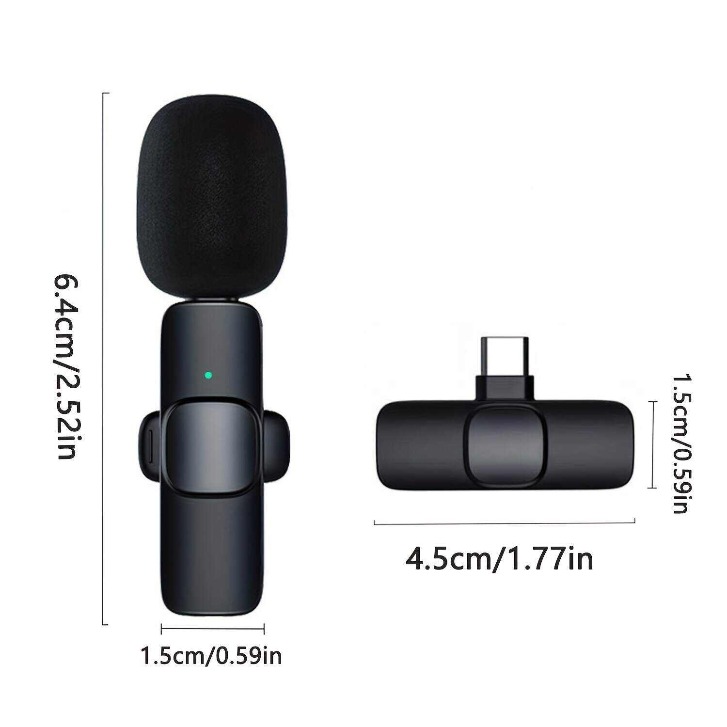 2-in-1 & 1-in-1 Professional Wireless Lavalier Microphone Plug & Play For Iphone Ipad Android USB-C Phone Laptop For USB PC Audio Video Recording Microphone For  Interviews / Vlog Live Podcast / Suitable For Holiday Gifts For Men/women/friends