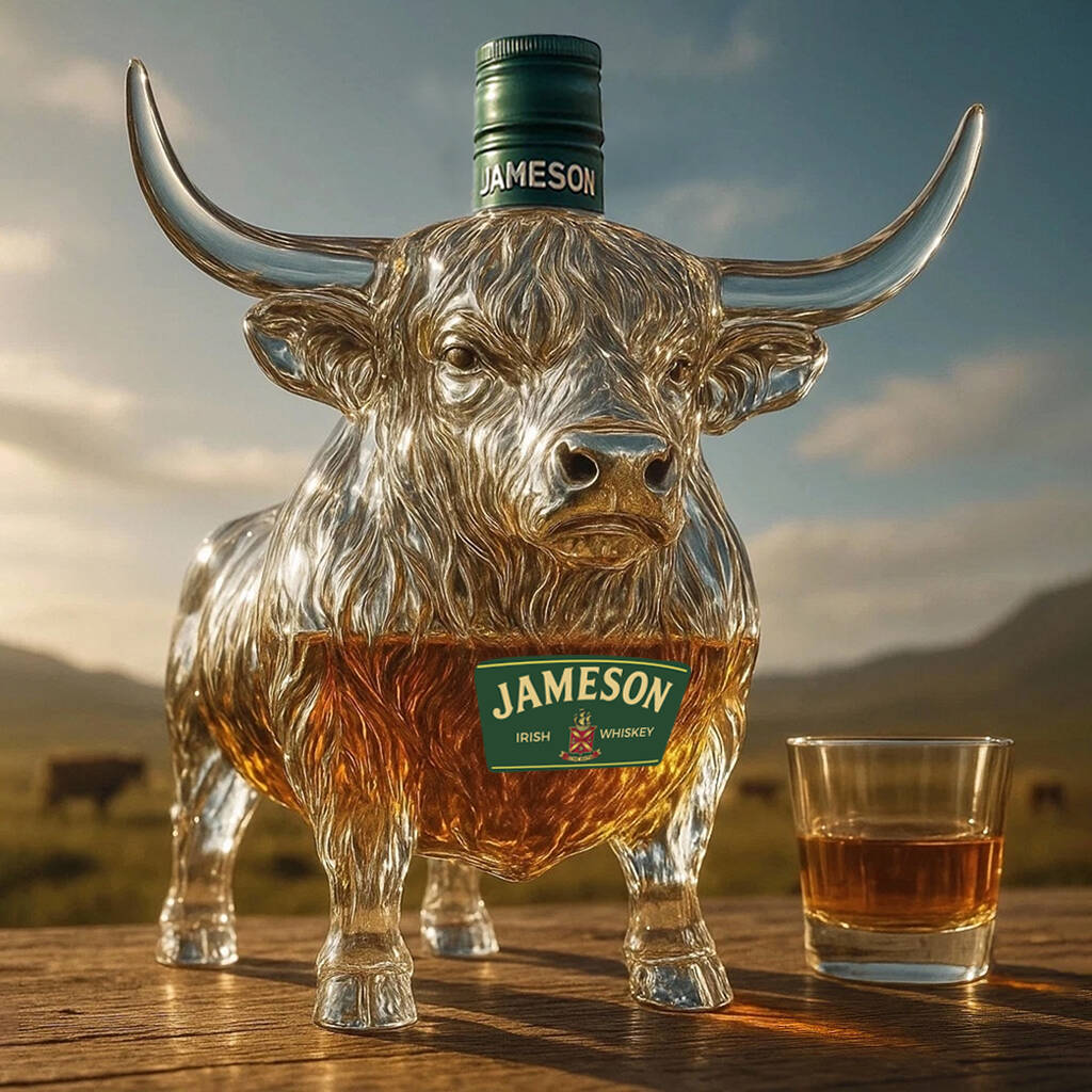 Highland cattle Whiskey bottle