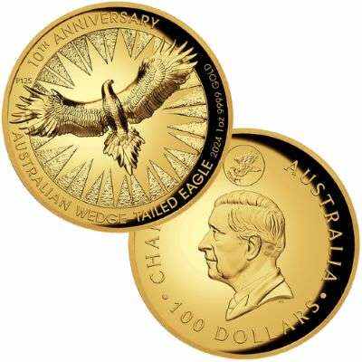 1 oz Australian Wedge-tailed Eagle High Relief Gold Coin