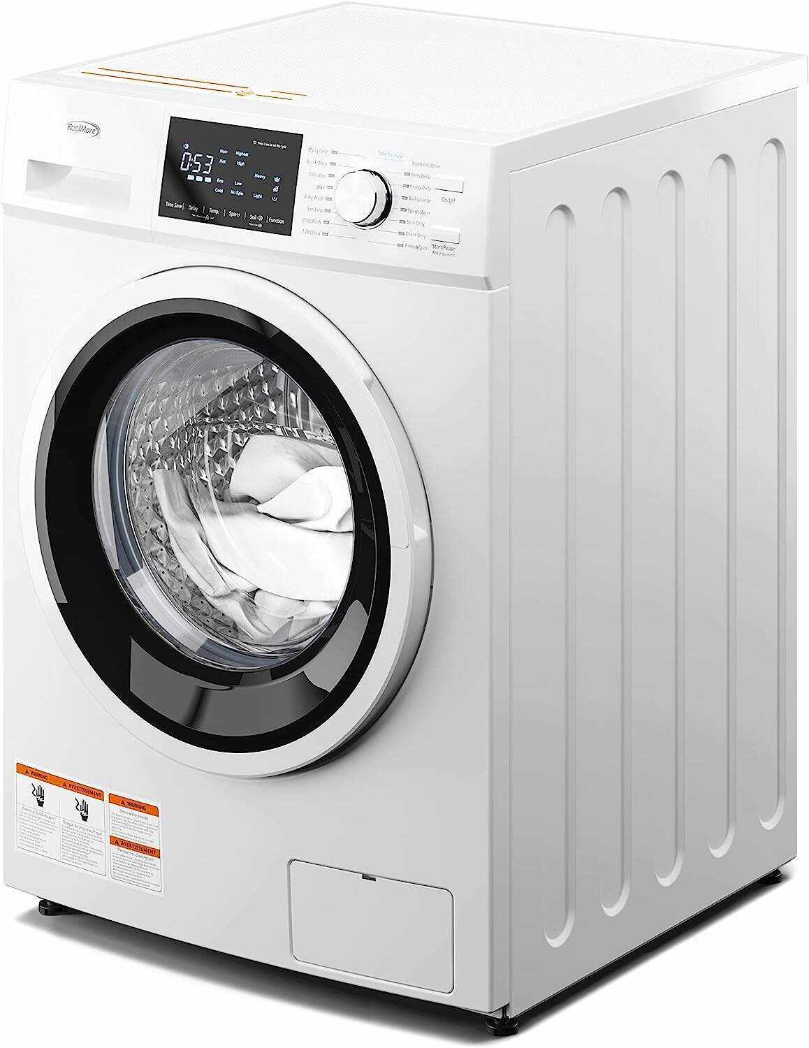 Front Load Machine, 2.7 Cu. Ft, Space Saving Unit with 20-Minute Quick, 12 Washing Cycles, Quiet Inverter Motor [120V], Medium (24